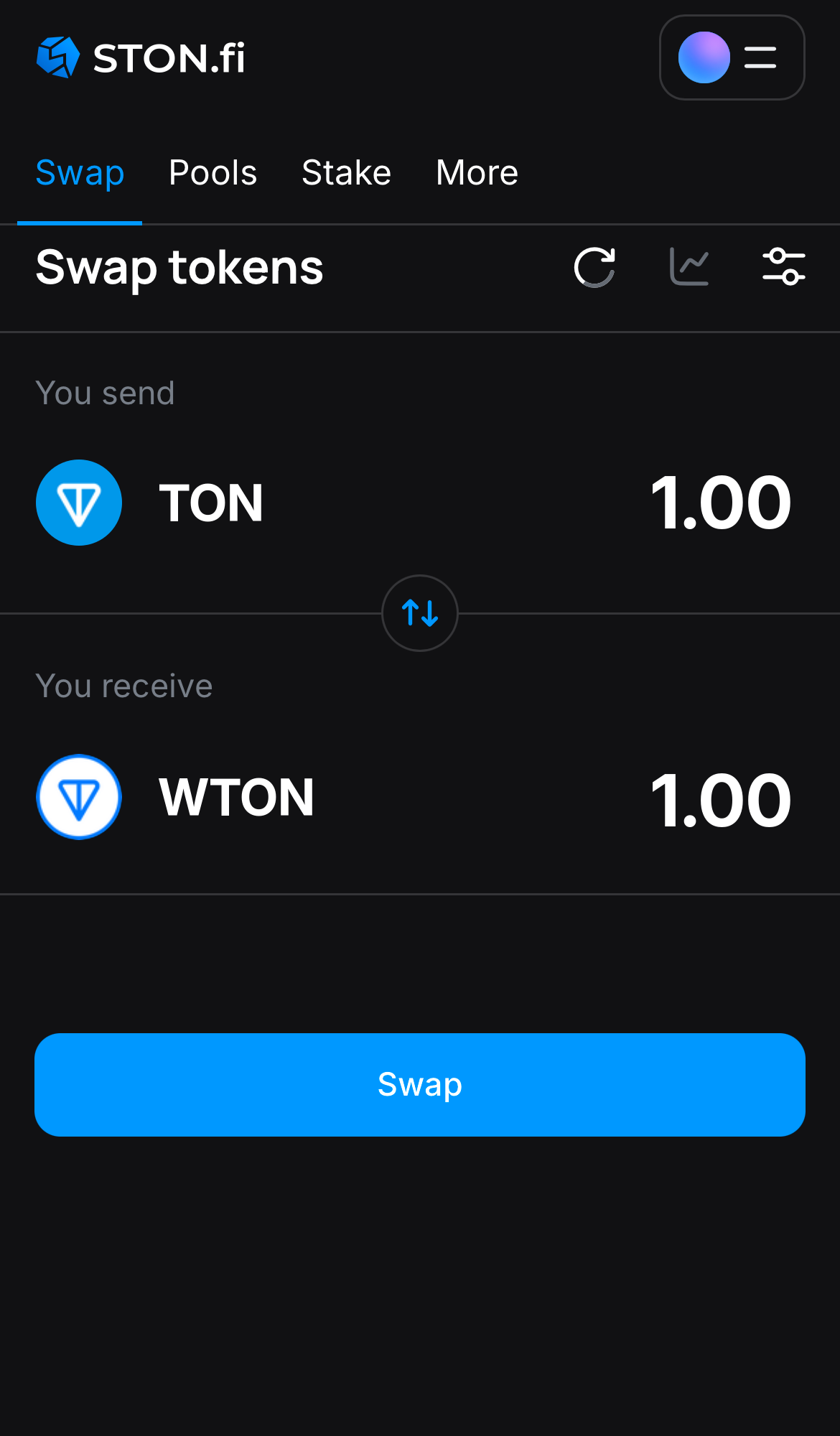 Input the quantity of tokens you‘re selling (or buying), and let the algorithm do all the calculations.