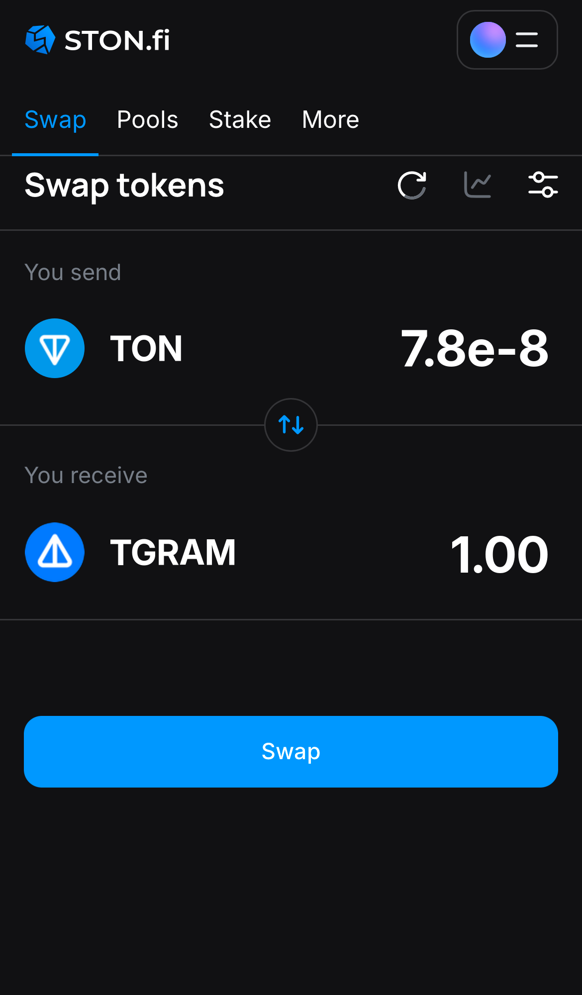Input the quantity of tokens you‘re selling (or buying), and let the algorithm do all the calculations.