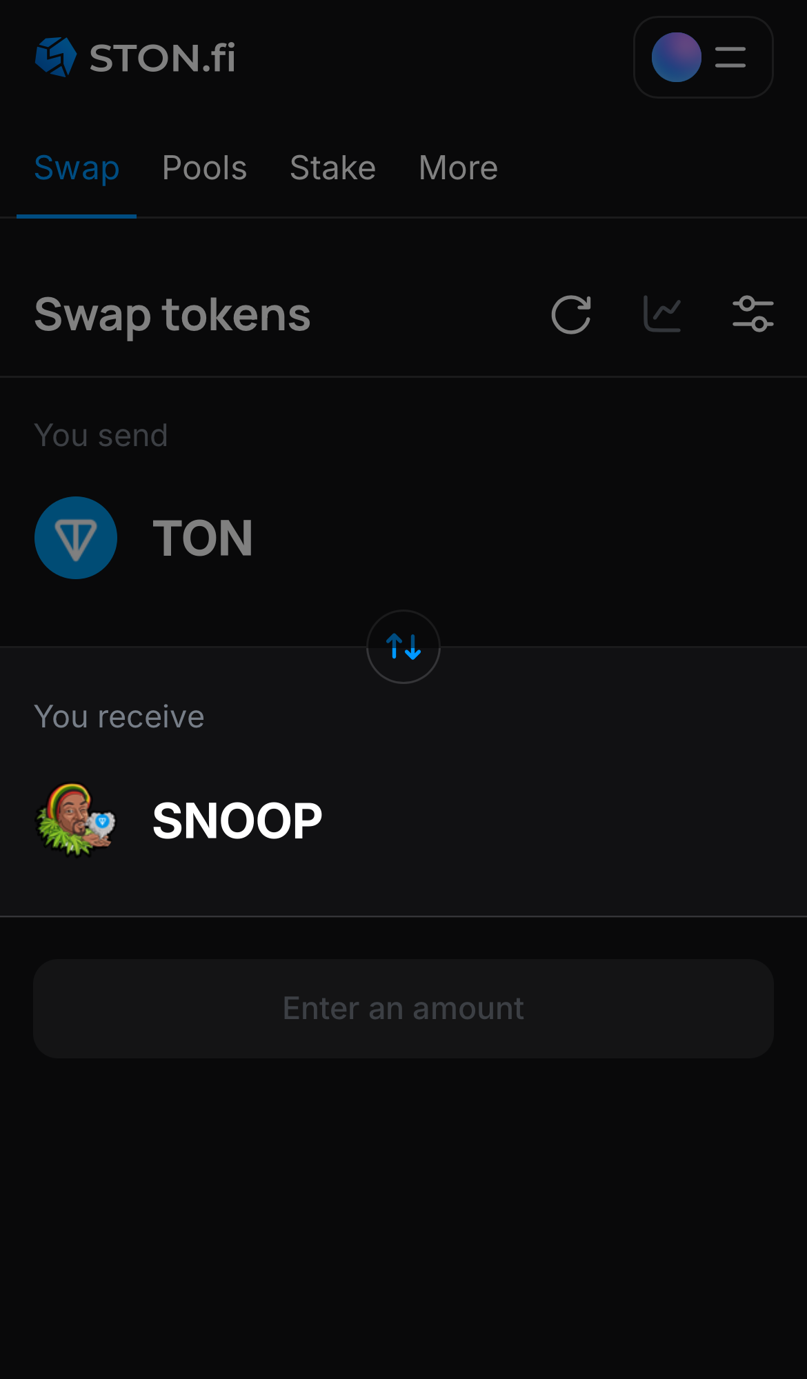 Selecione SNOOP na caixa ‘You receive‘.