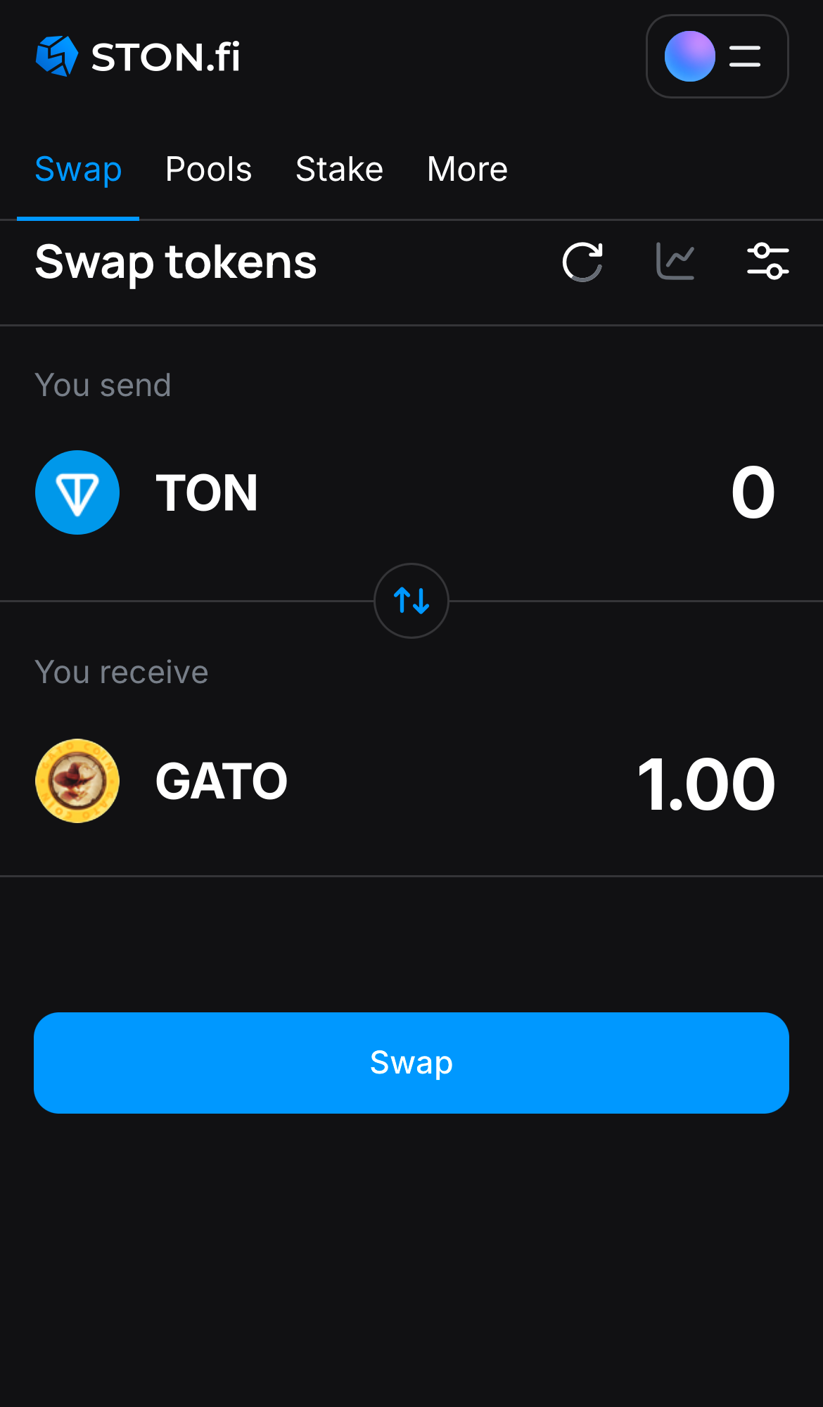 Input the quantity of tokens you‘re selling (or buying), and let the algorithm do all the calculations.