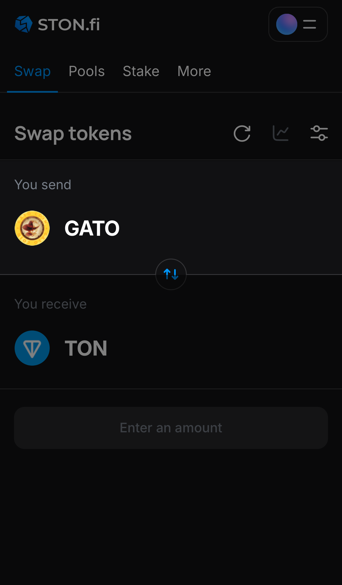 Choose GATO in the ‘You send‘ box.