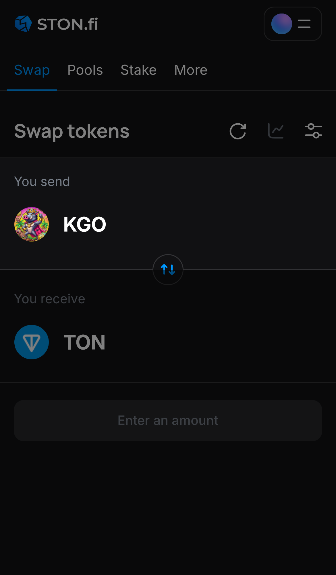 Pilih KGO pada kotak ‘You send‘.