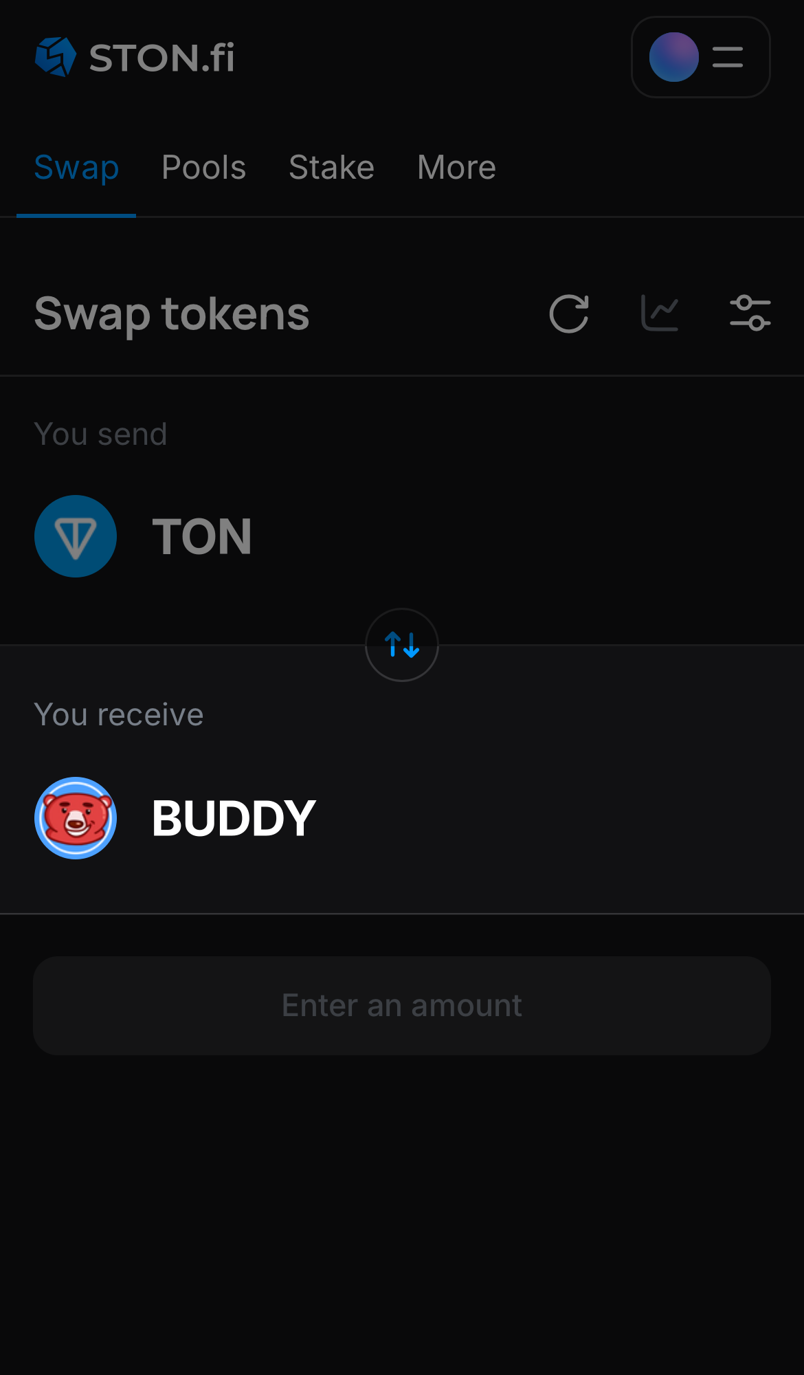 Selecione BUDDY na caixa ‘You receive‘.