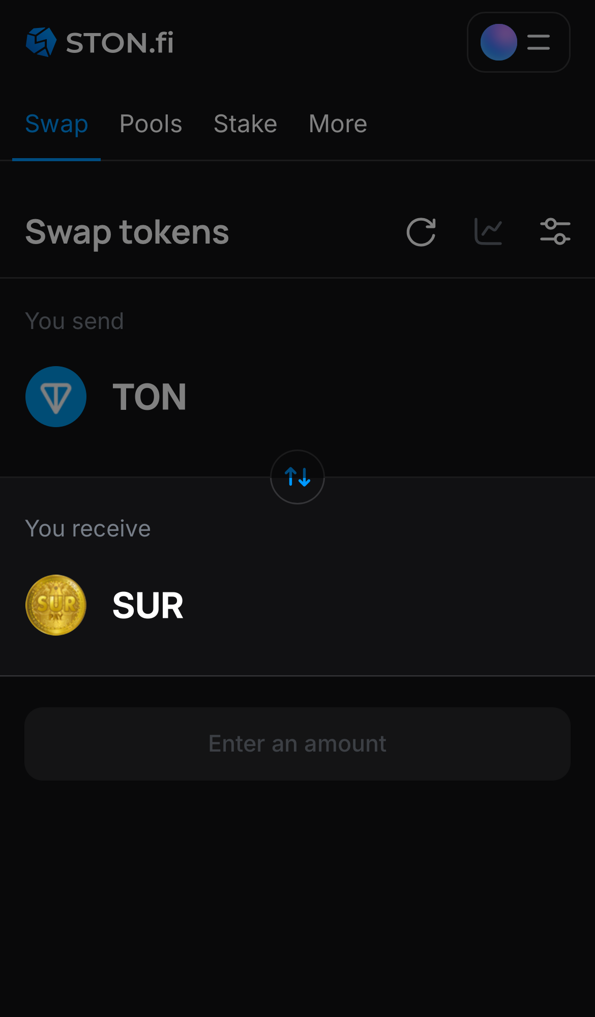 Chọn SUR trong ô ‘You receive‘.