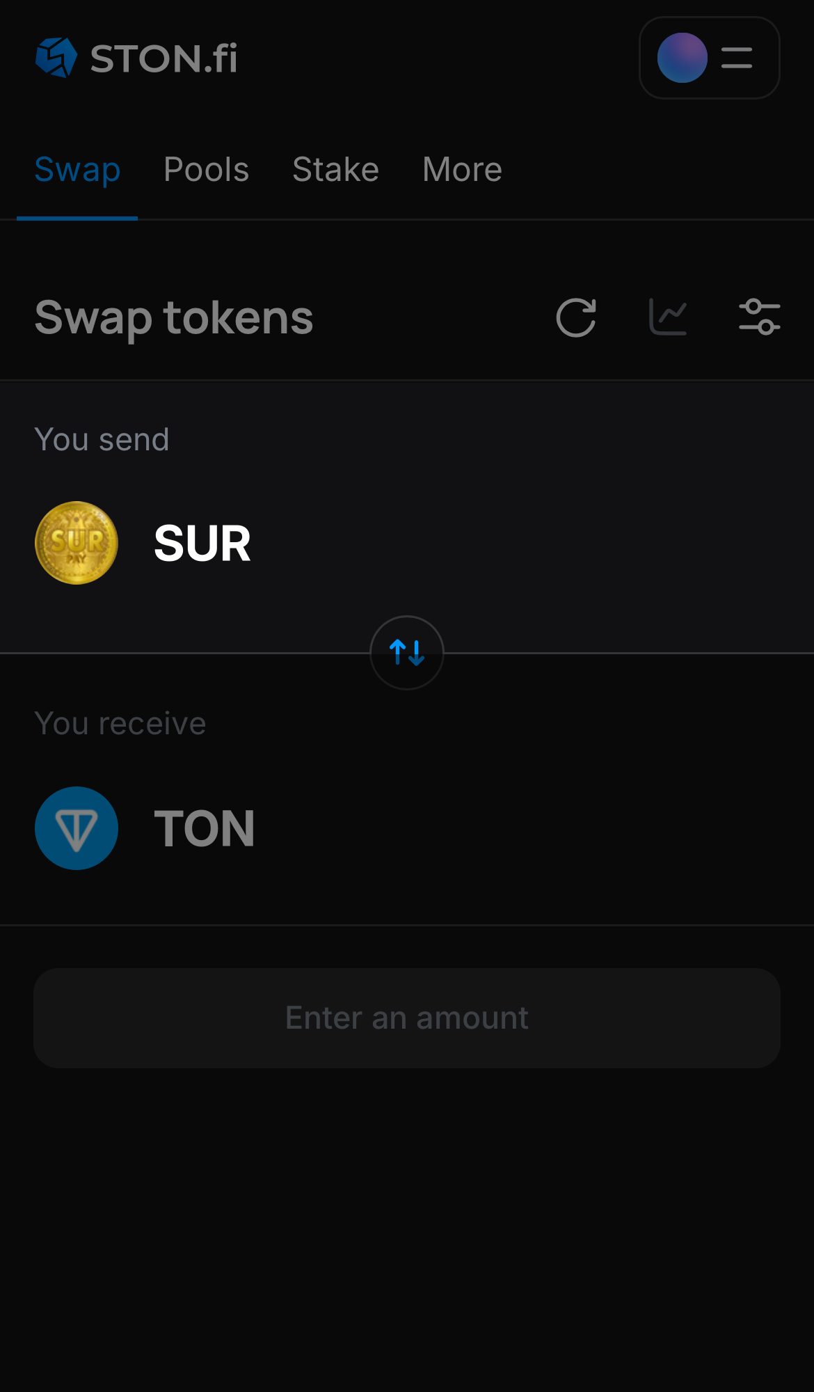 Chọn SUR trong ô ‘You send‘.