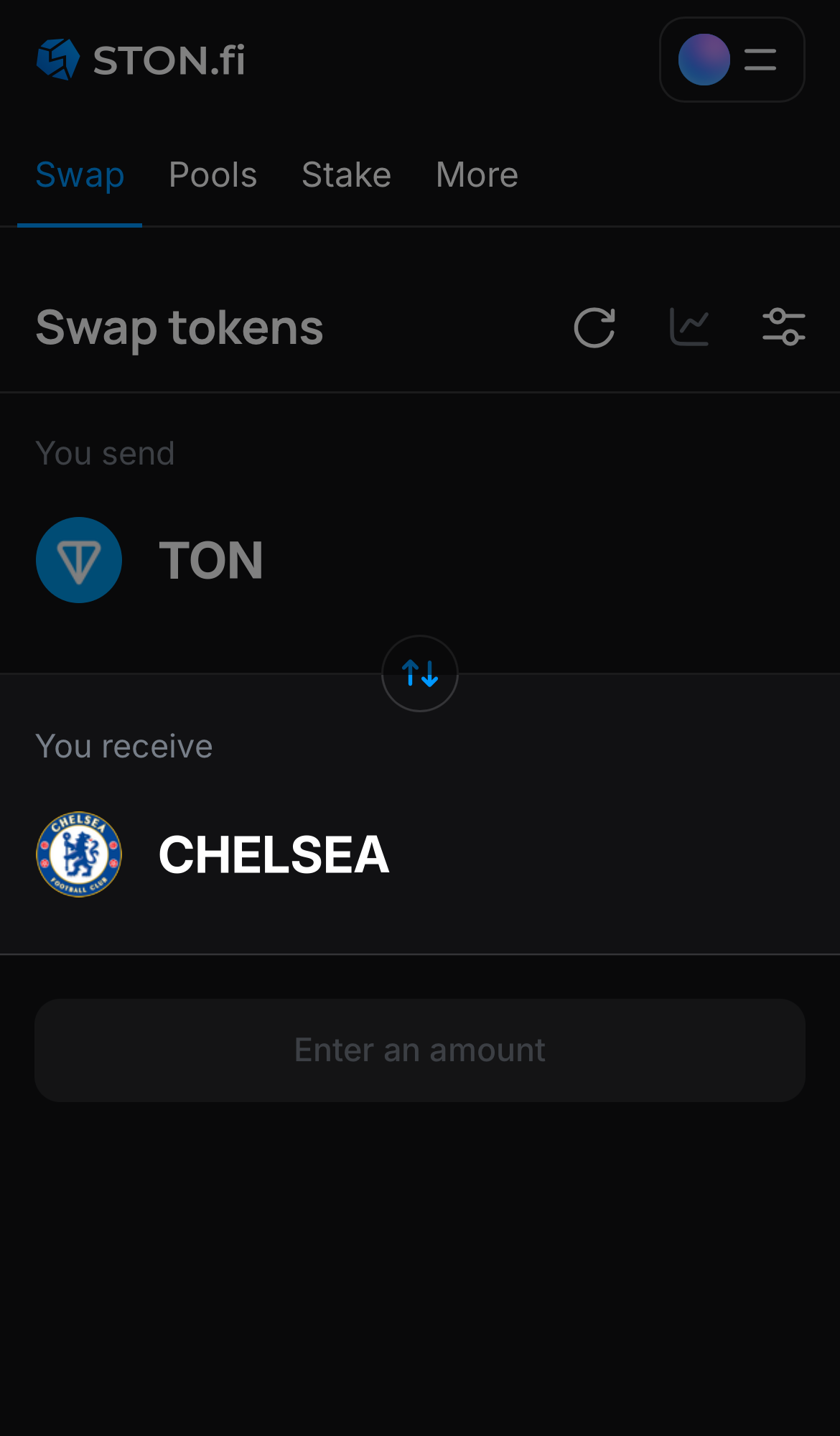 Selecione Chelsea na caixa ‘You receive‘.