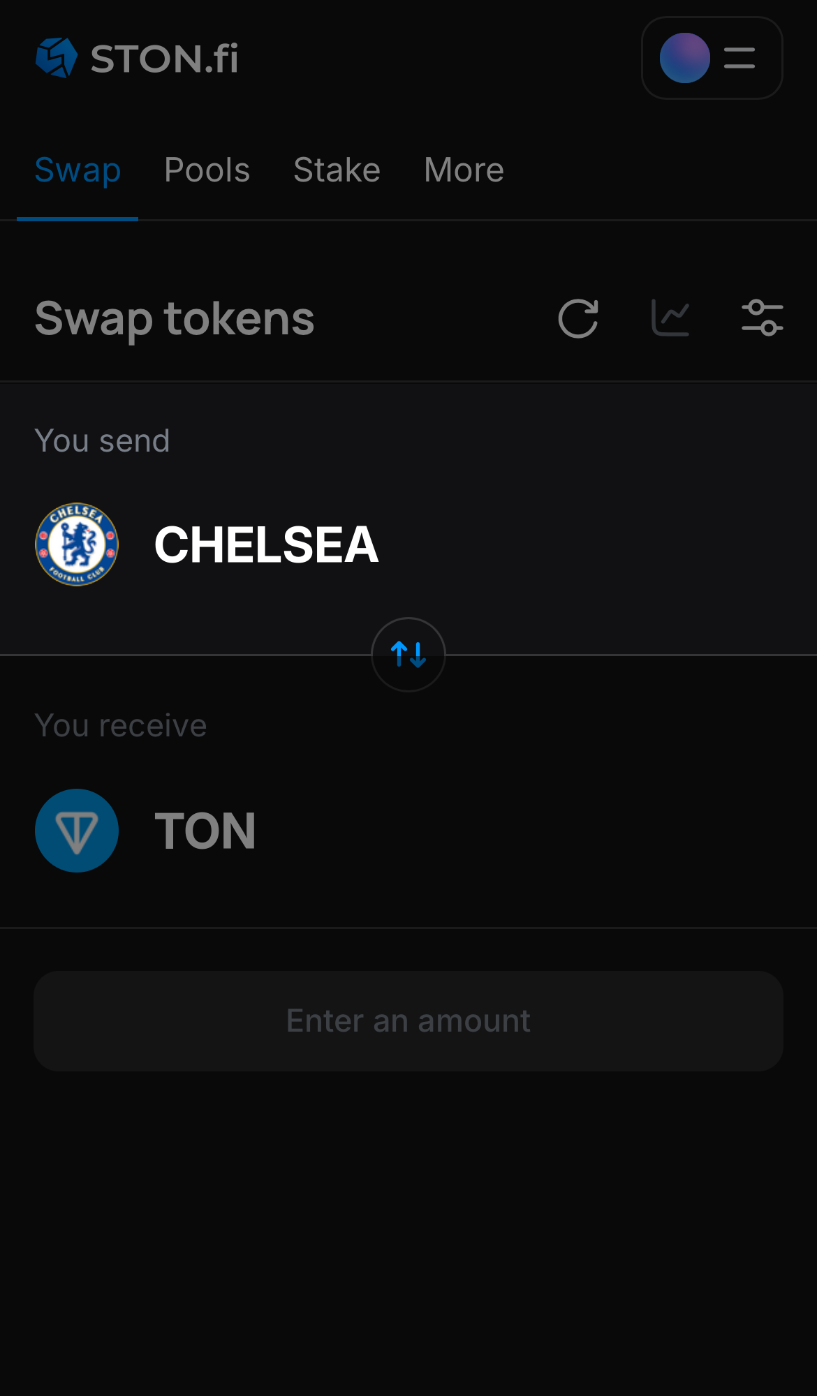 Selecione Chelsea na caixa ‘You send‘.