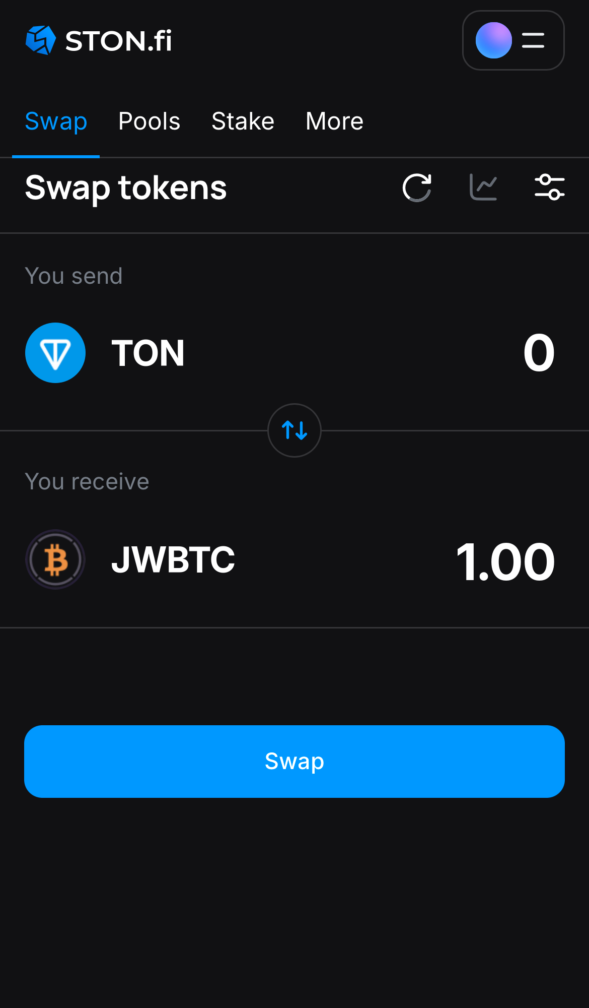 Input the quantity of tokens you‘re selling (or buying), and let the algorithm do all the calculations.