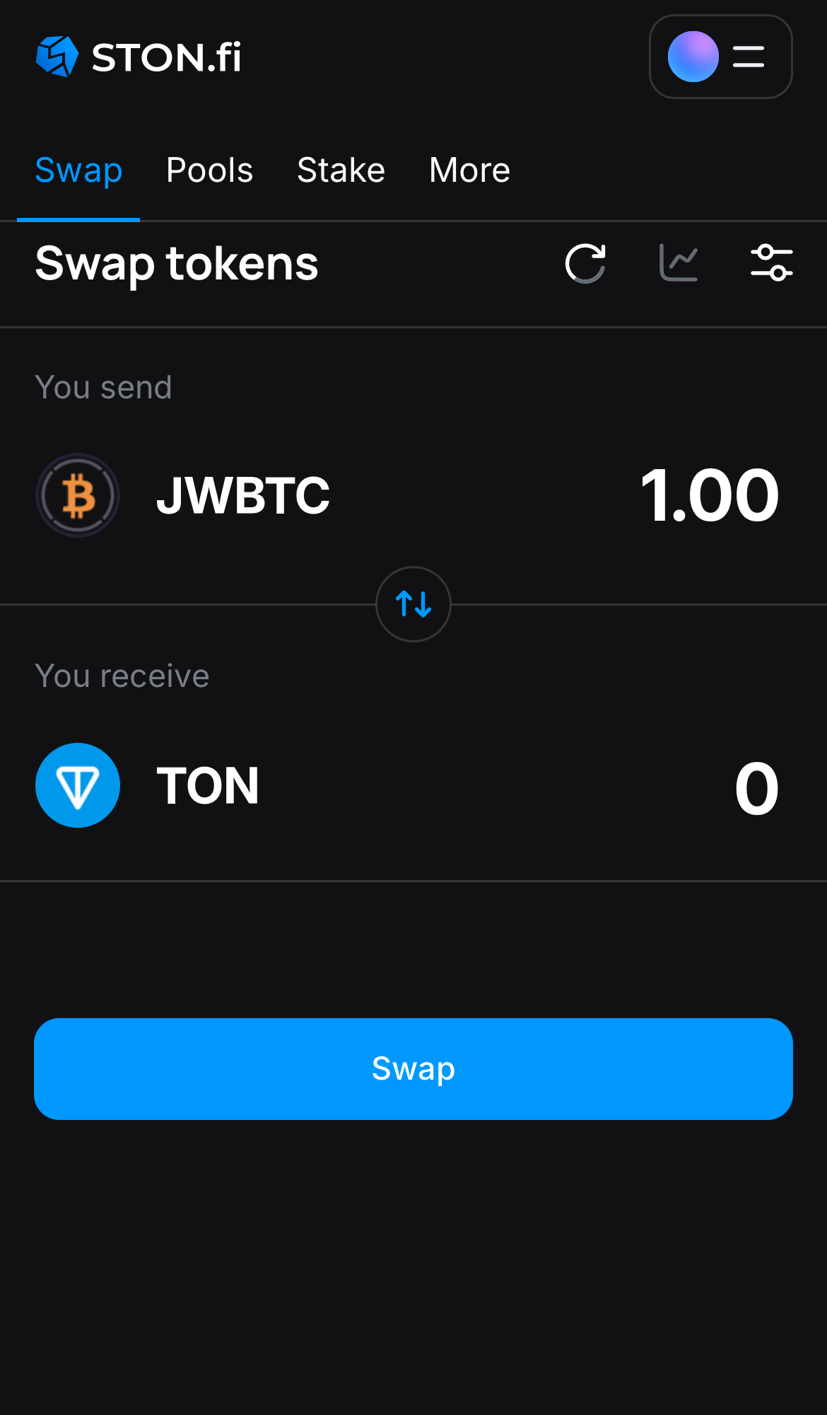 Input the quantity of tokens you‘re selling (or buying), and let the algorithm do all the calculations.