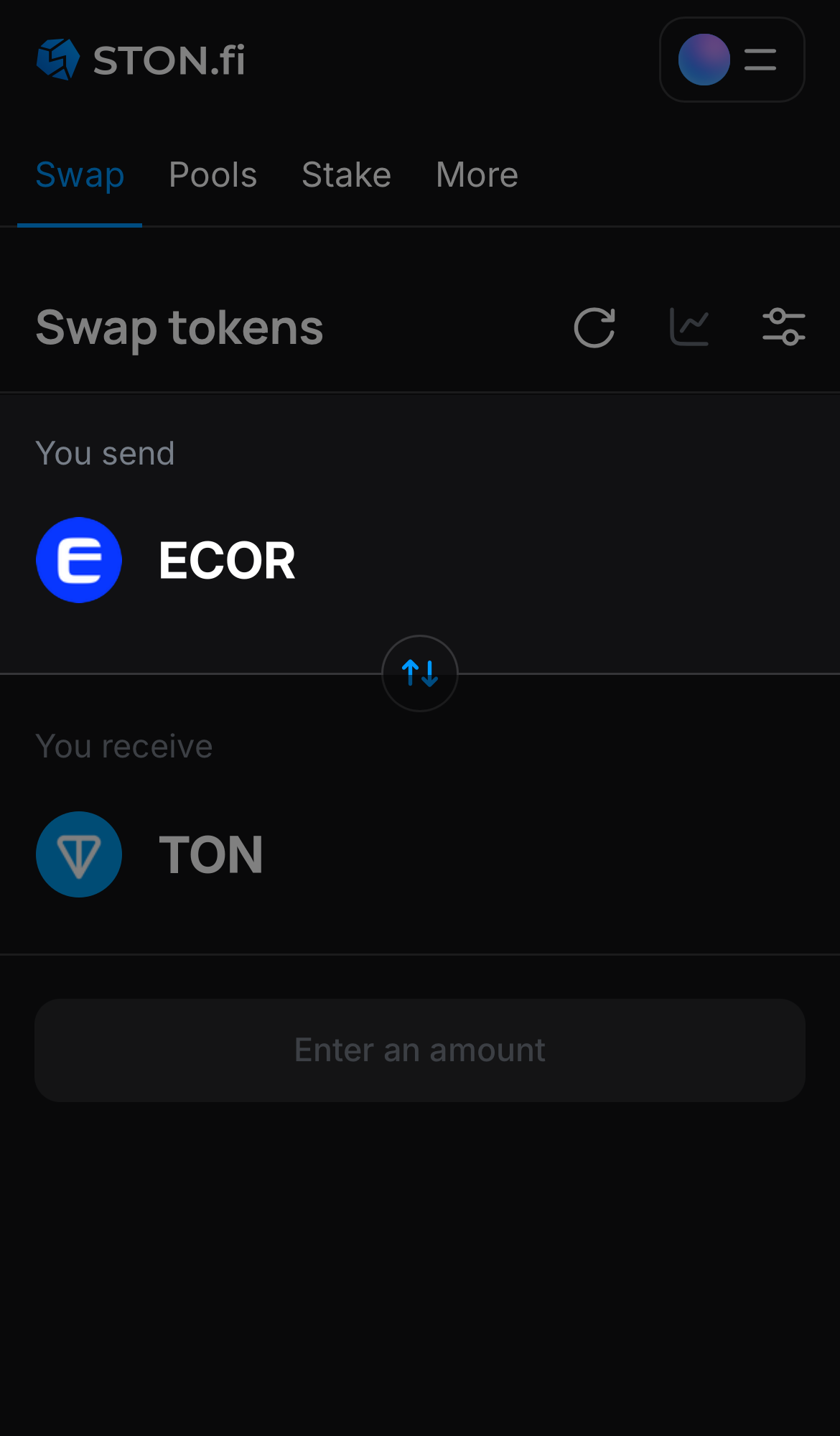 Selecione ECOR na caixa ‘You send‘.