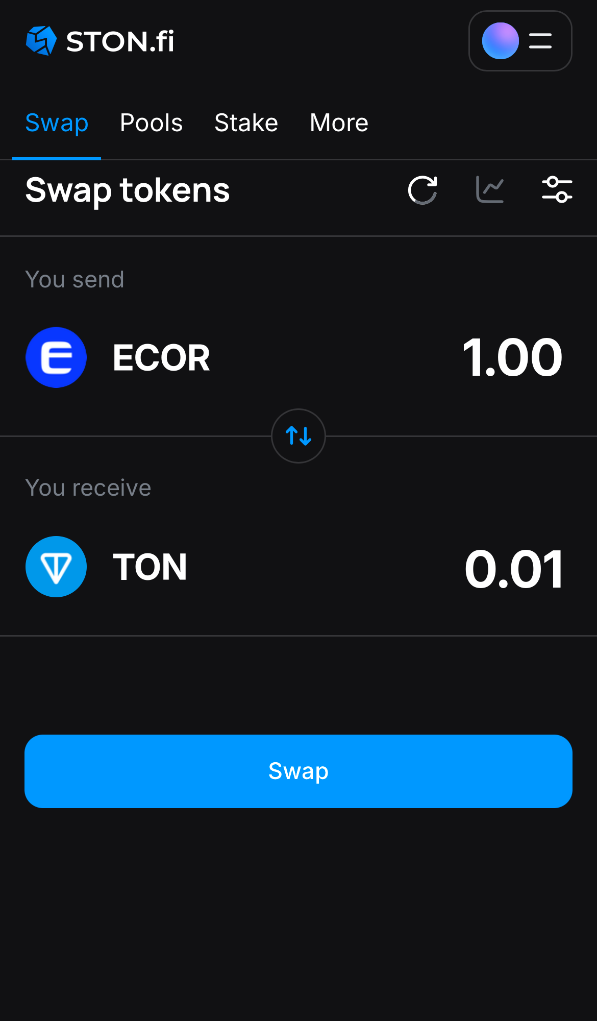 Insira a quantidade de tokens que deseja vender (ou comprar) e deixe o algoritmo fazer todos os cálculos.