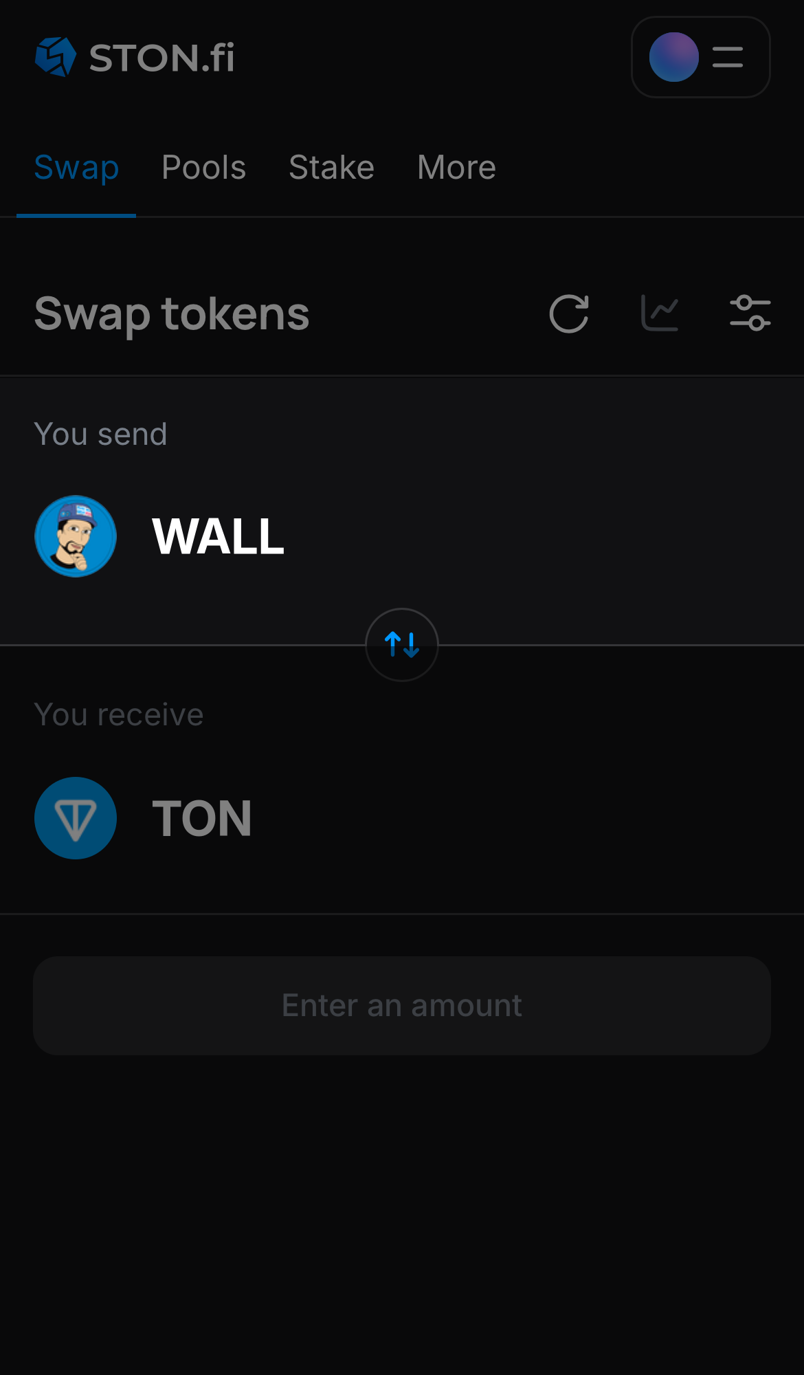 Selecione WALL na caixa ‘You send‘.