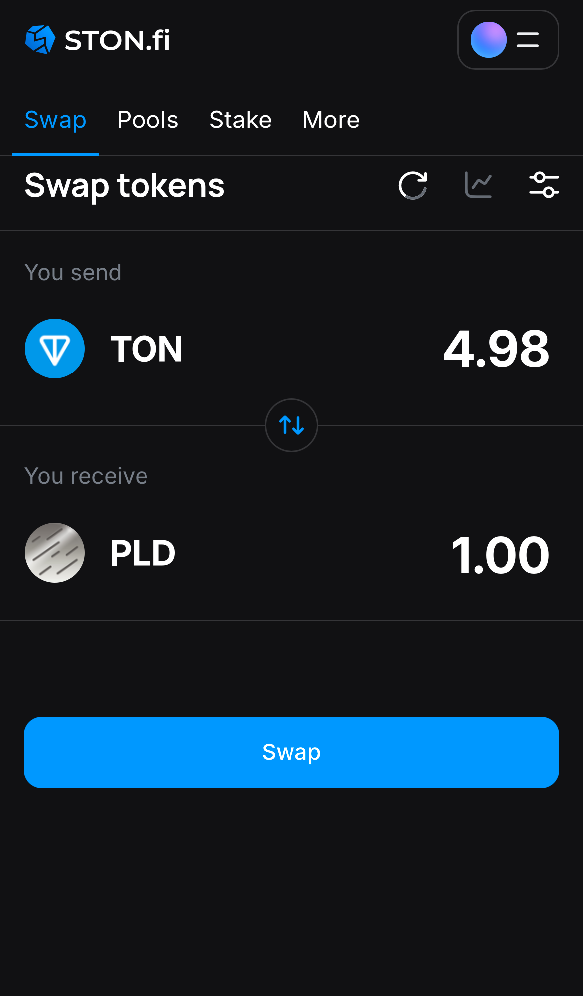 Ingresa la cantidad de tokens que vas a vender (o comprar), y deja que el algoritmo realice todos los cálculos.