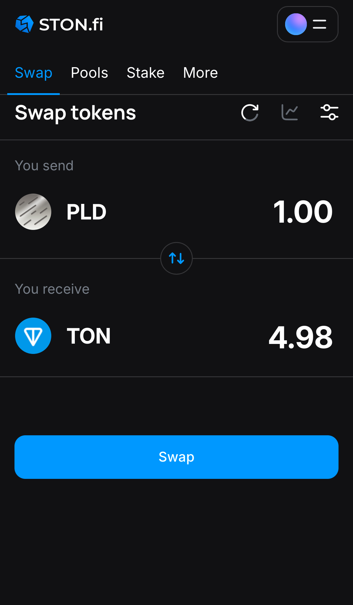 Ingresa la cantidad de tokens que vas a vender (o comprar), y deja que el algoritmo realice todos los cálculos.