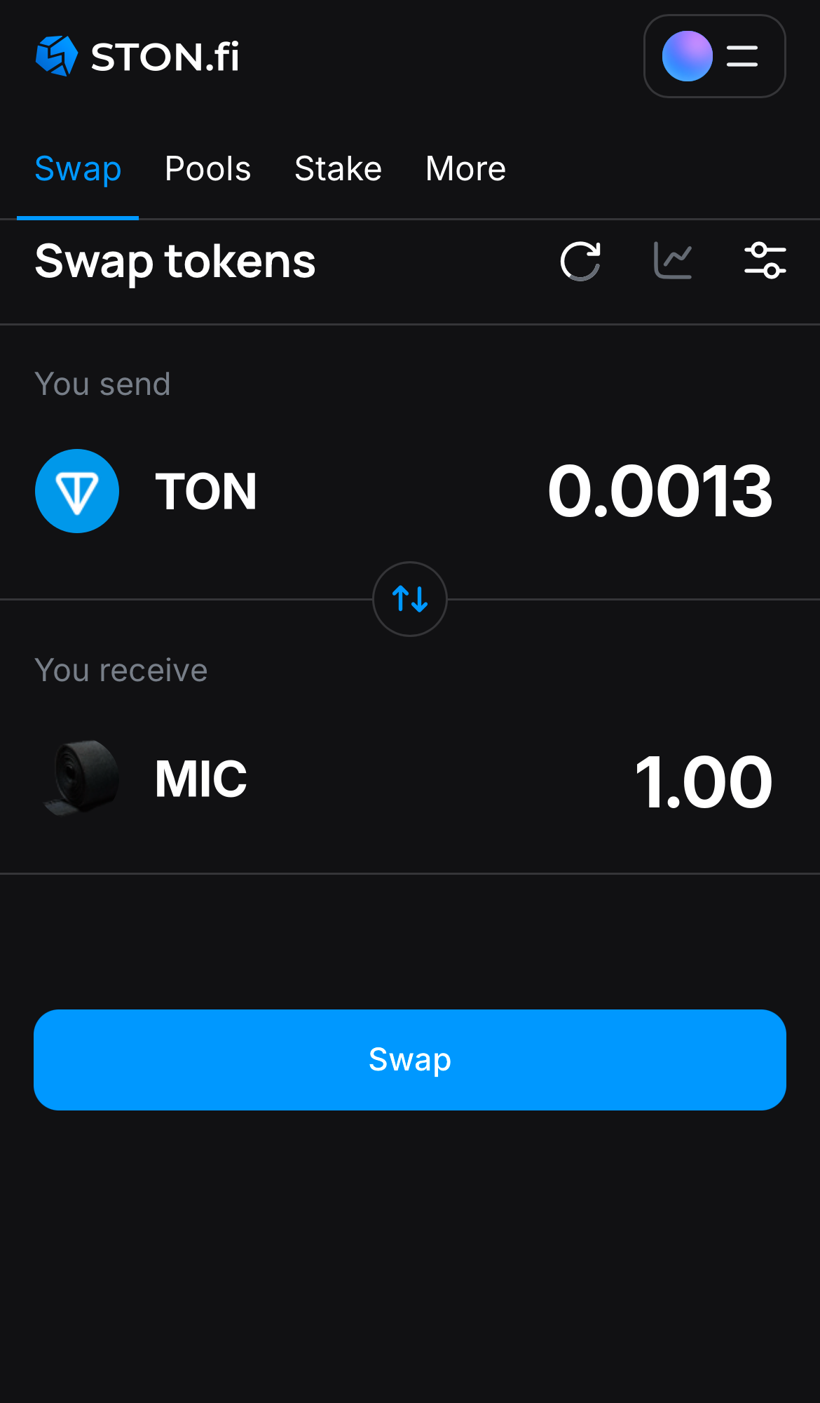 Masukkan jumlah token yang ingin Anda jual (atau beli), dan biarkan algoritma melakukan semua perhitungan.
