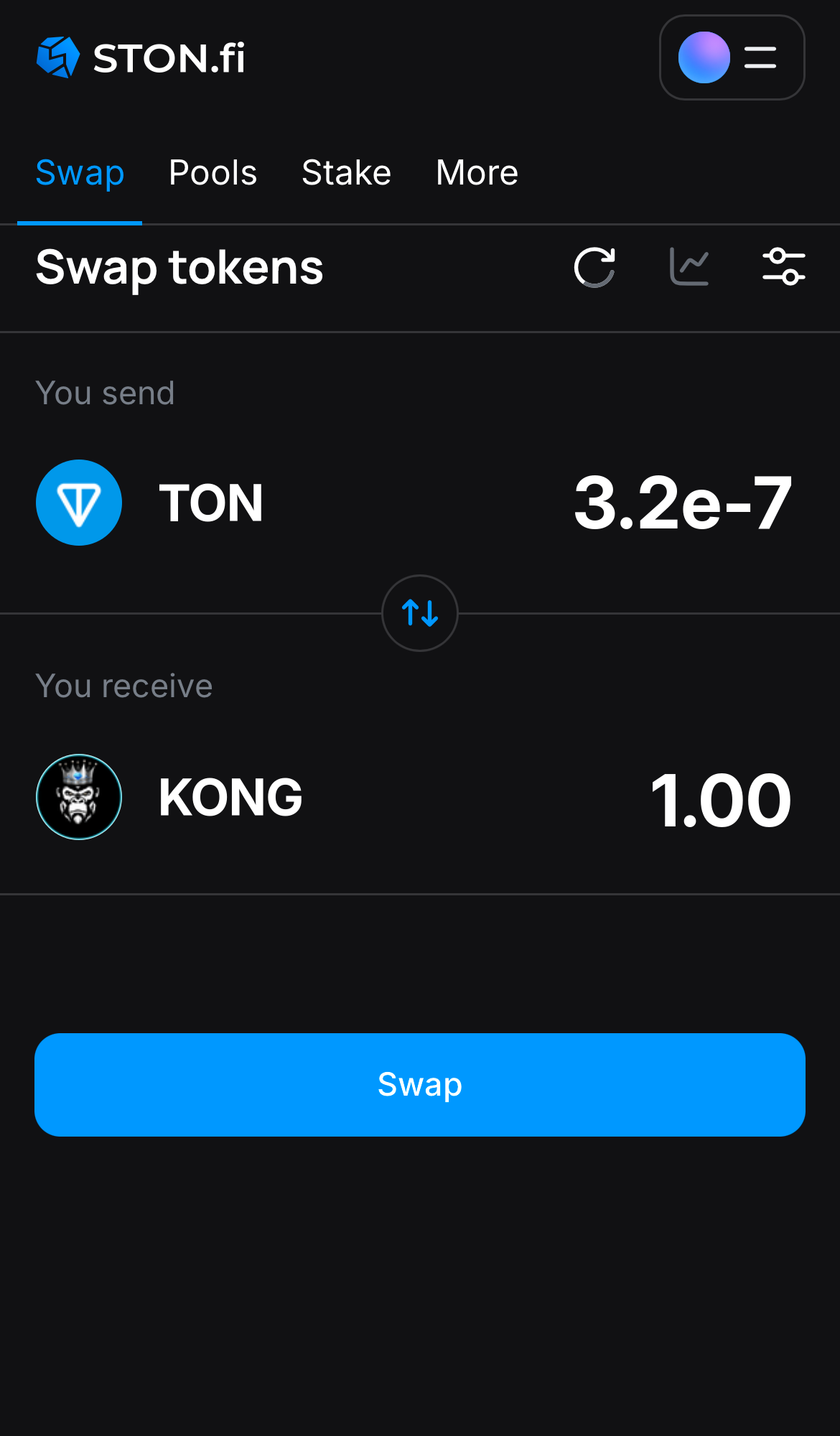 Ingresa la cantidad de tokens que vas a vender (o comprar), y deja que el algoritmo realice todos los cálculos.