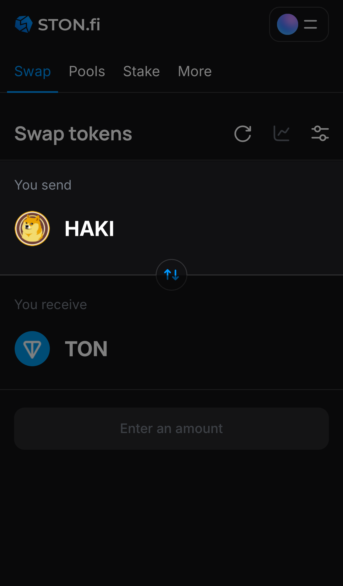 Selecione HAKI na caixa ‘You send‘.