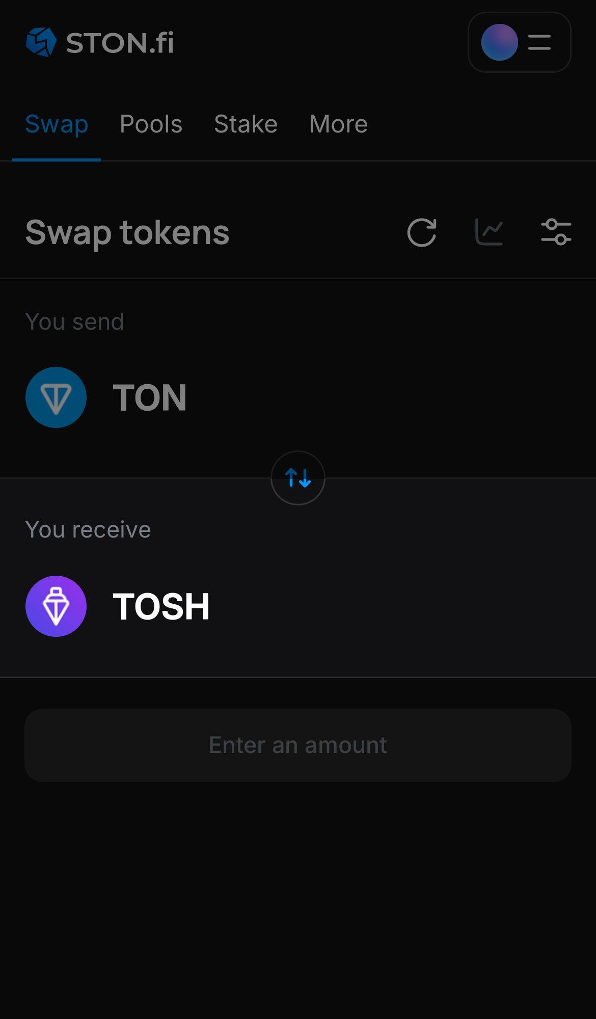 Pilih TOSH pada kotak ‘You receive‘.