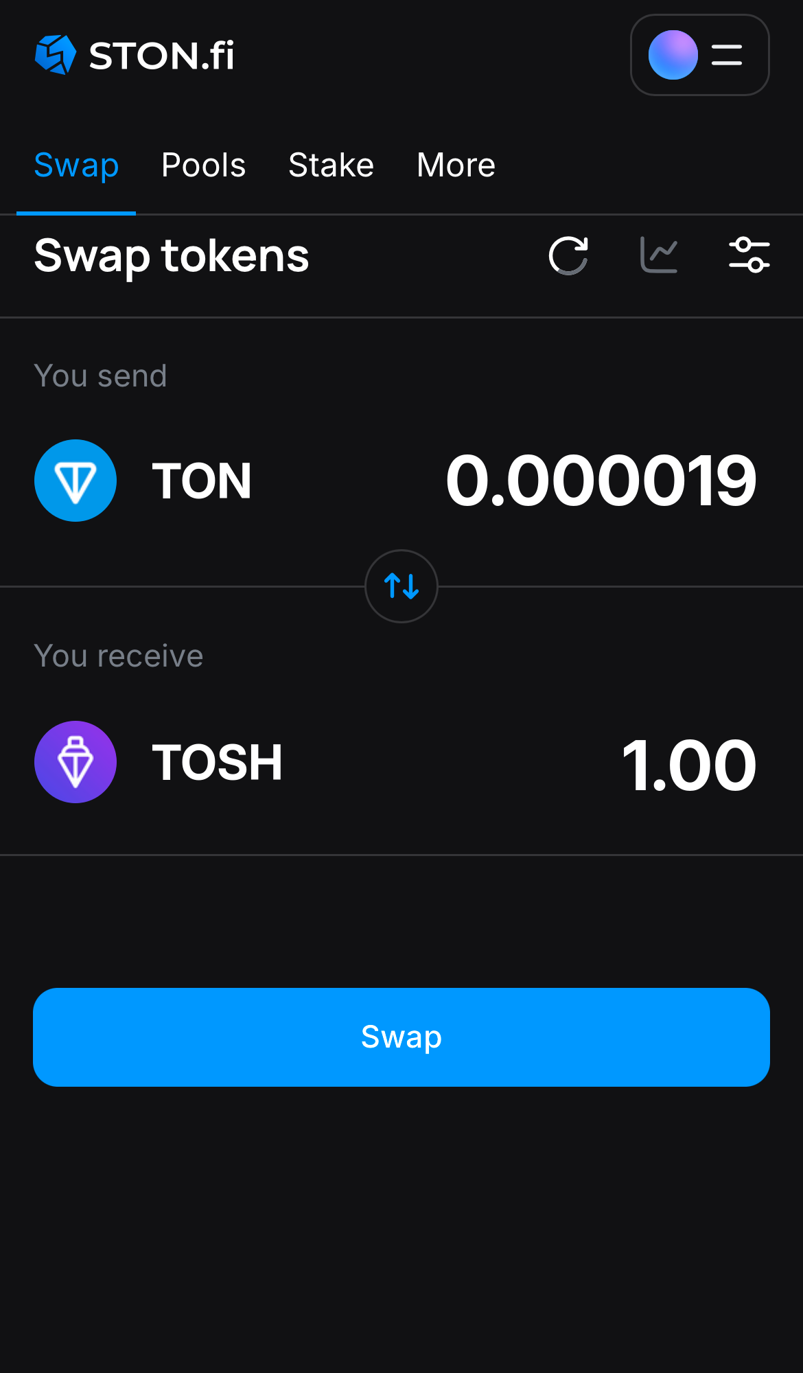Masukkan jumlah token yang ingin Anda jual (atau beli), dan biarkan algoritma melakukan semua perhitungan.