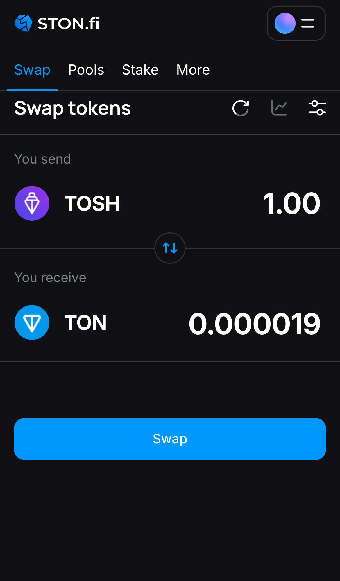 Masukkan jumlah token yang ingin Anda jual (atau beli), dan biarkan algoritma melakukan semua perhitungan.