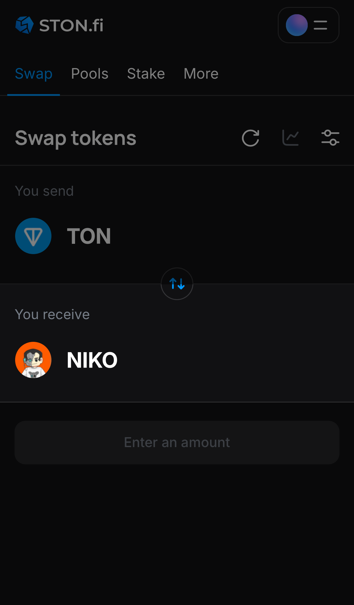 Choose NIKO in the ‘You receive‘ box.