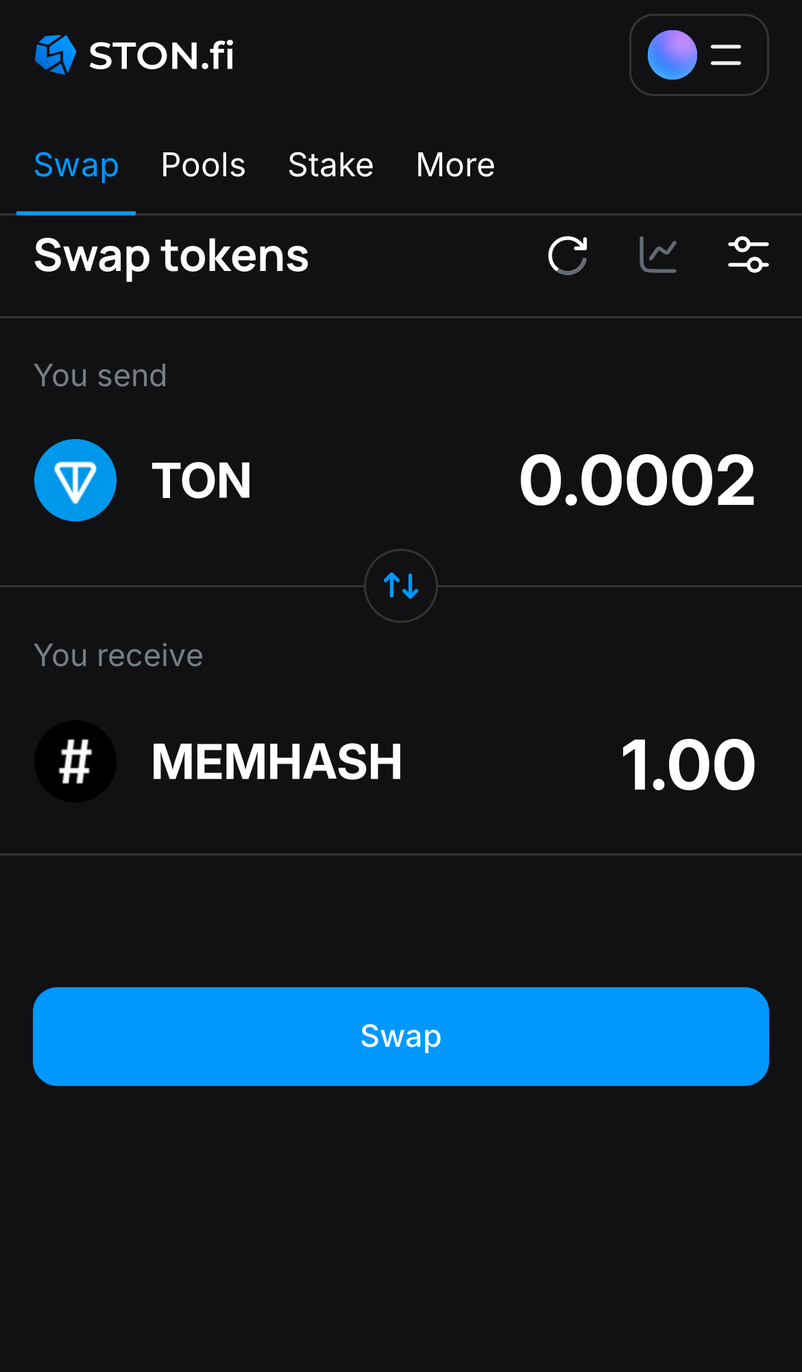 Masukkan jumlah token yang ingin Anda jual (atau beli), dan biarkan algoritma melakukan semua perhitungan.
