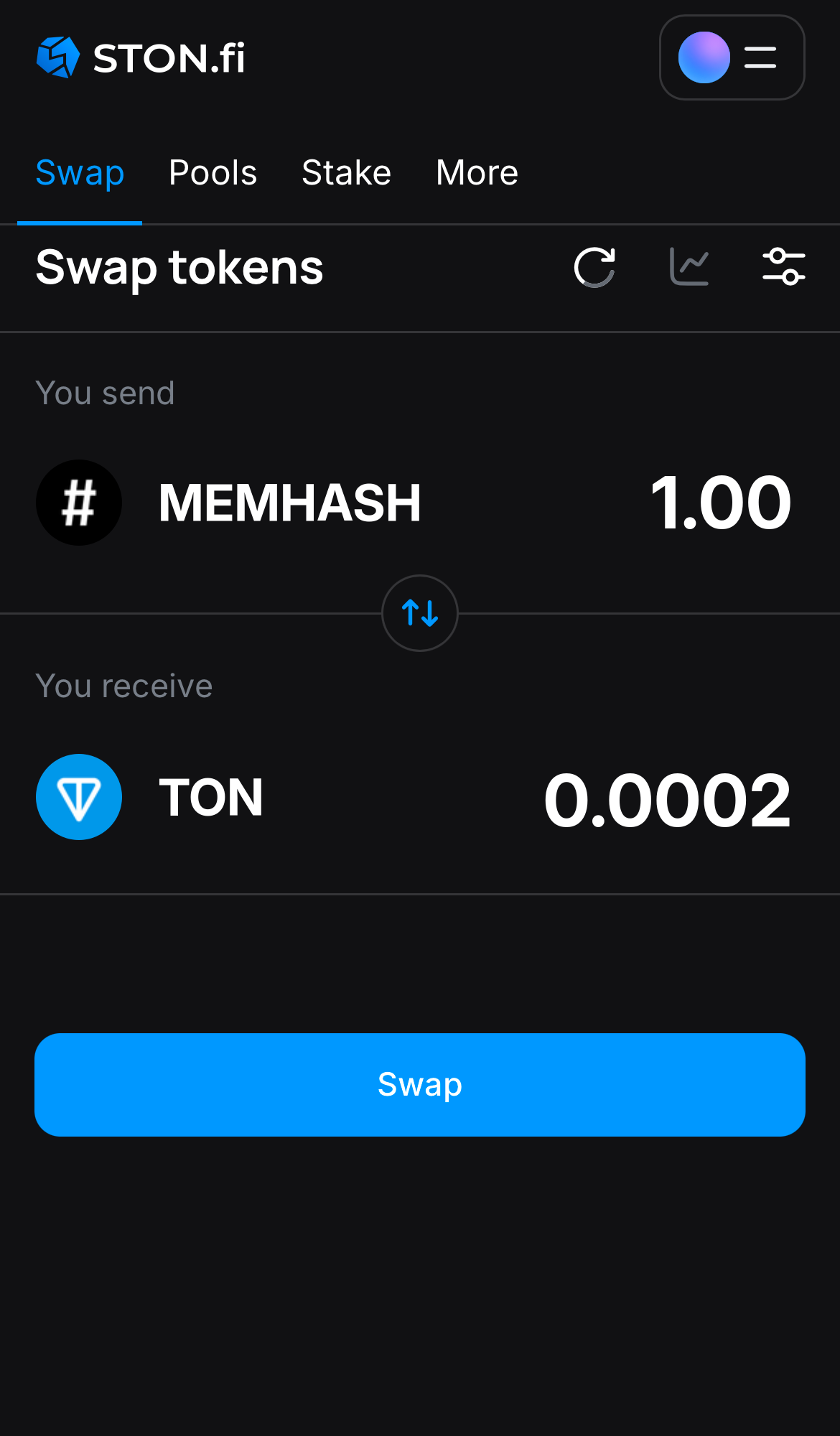 Masukkan jumlah token yang ingin Anda jual (atau beli), dan biarkan algoritma melakukan semua perhitungan.