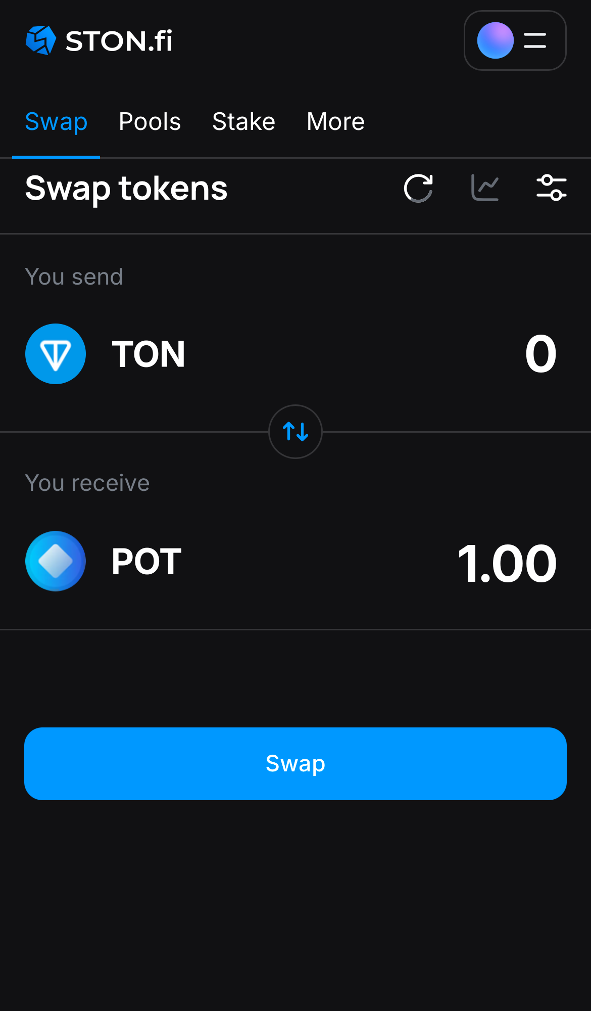 Input the quantity of tokens you‘re selling (or buying), and let the algorithm do all the calculations.