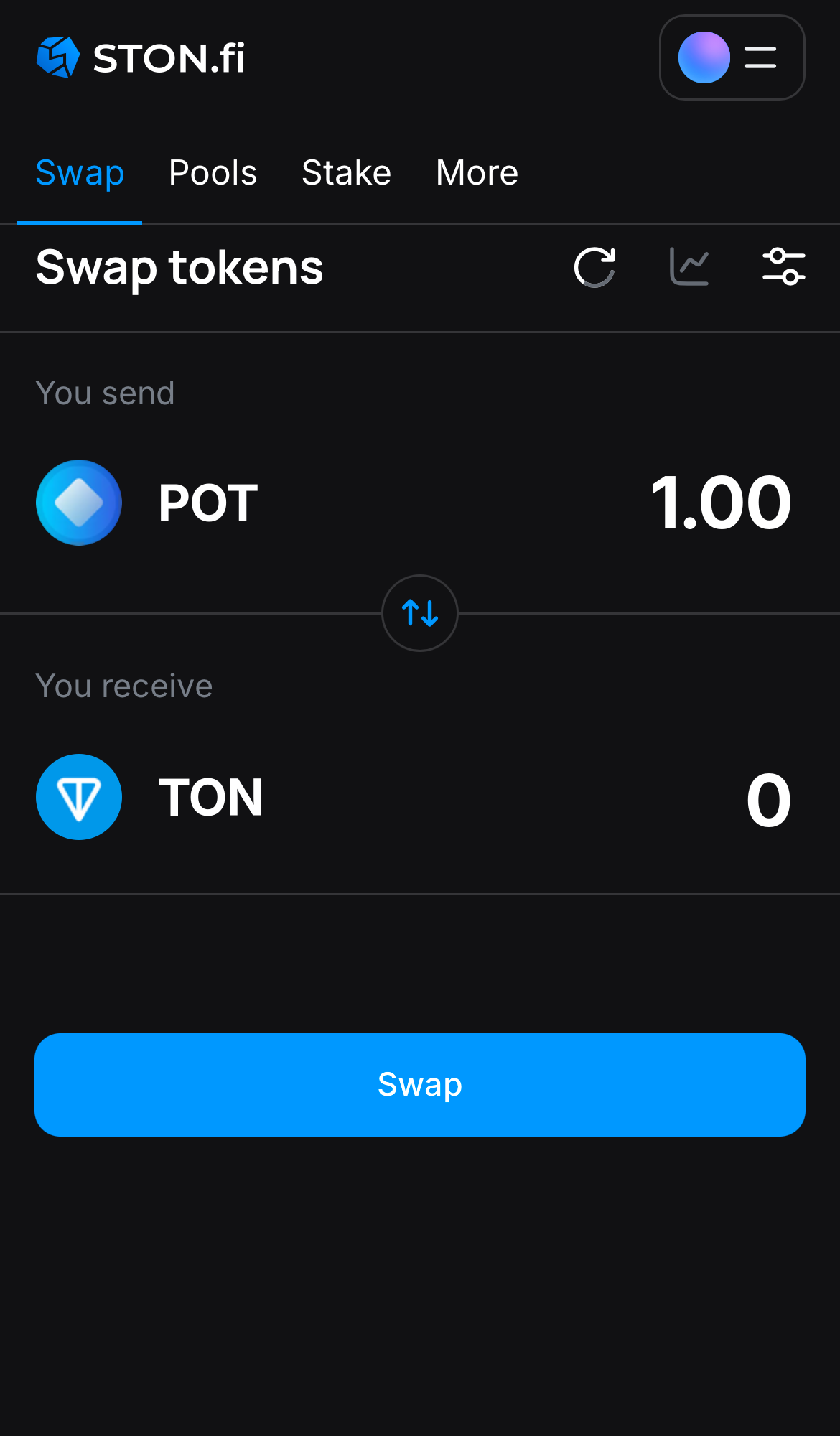 Input the quantity of tokens you‘re selling (or buying), and let the algorithm do all the calculations.