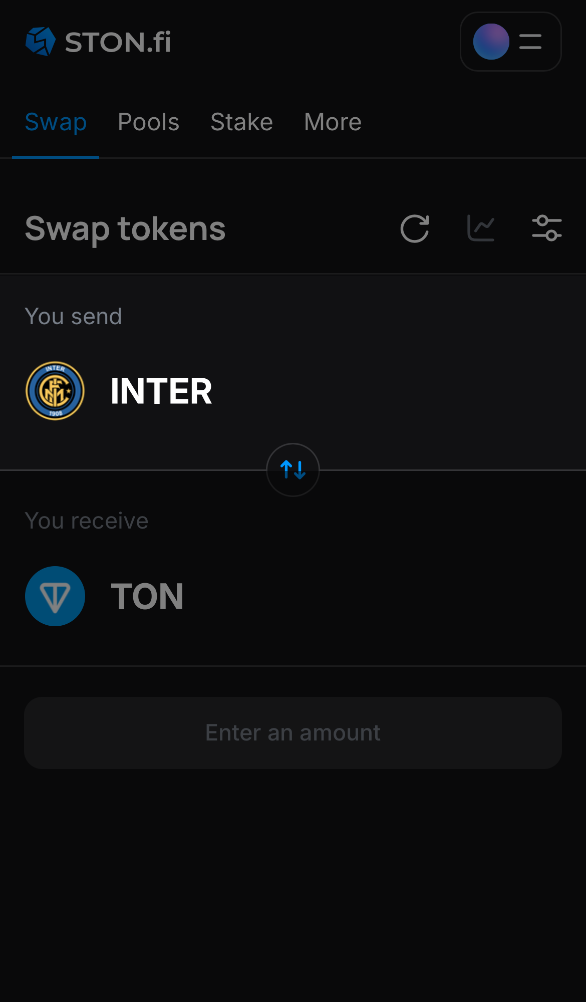 Pilih Inter pada kotak ‘You send‘.