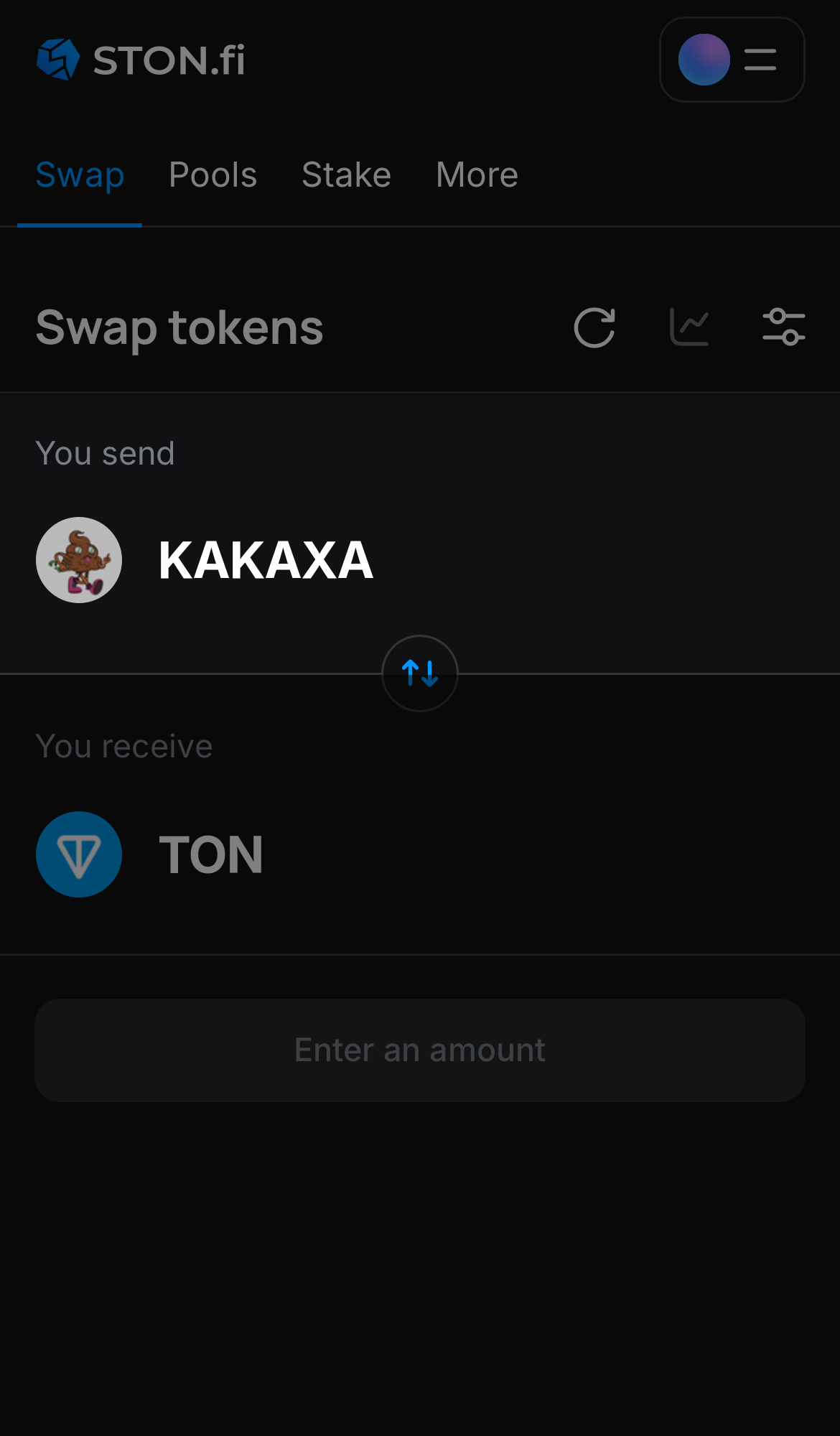 اختر KAKAXA في مربع "You send".