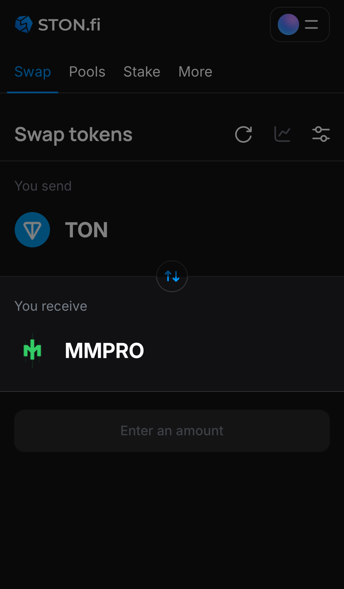 Choose MMPRO in the ‘You receive‘ box.