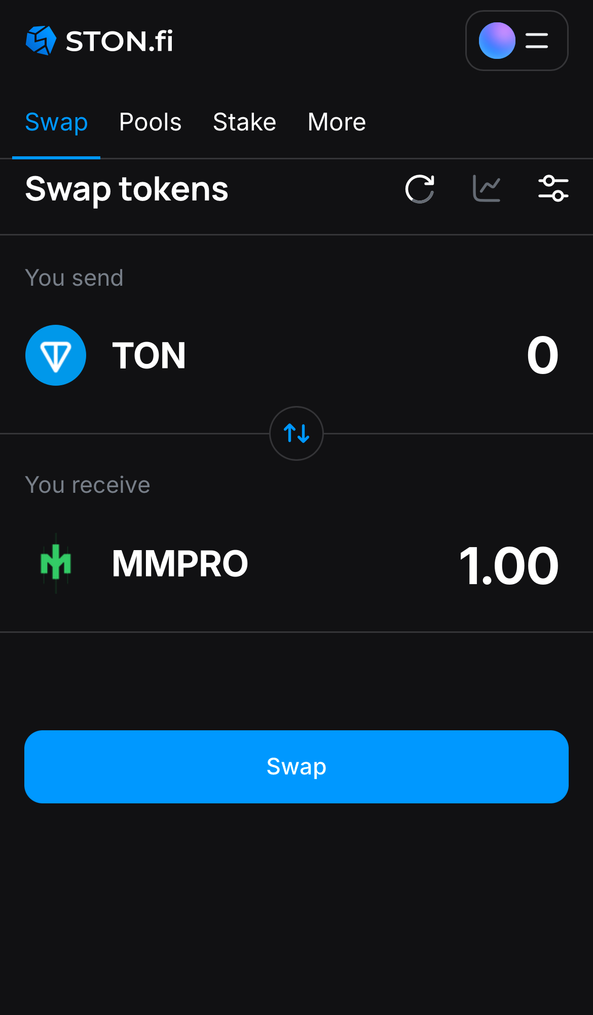 Input the quantity of tokens you‘re selling (or buying), and let the algorithm do all the calculations.