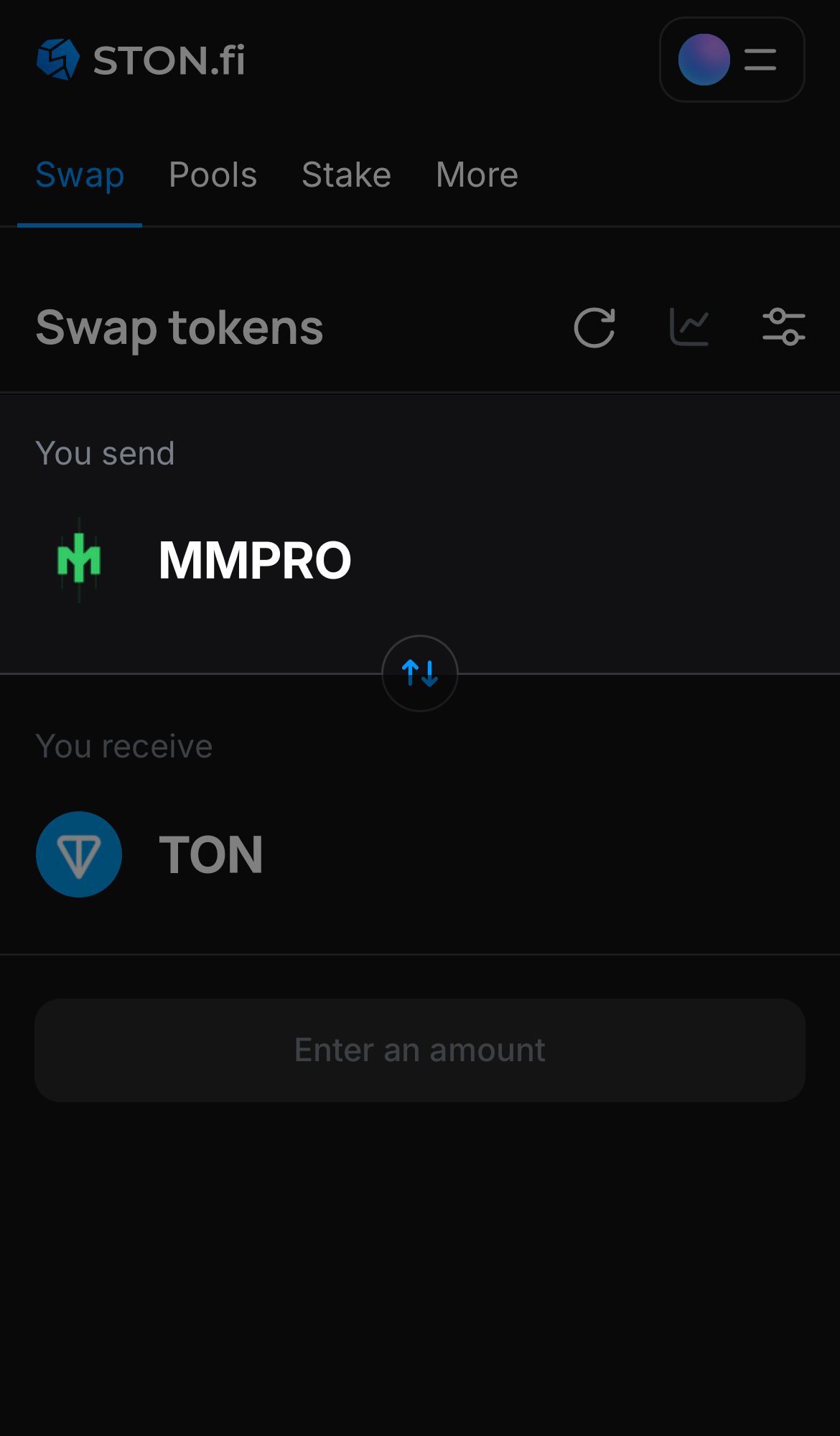 Choose MMPRO in the ‘You send‘ box.