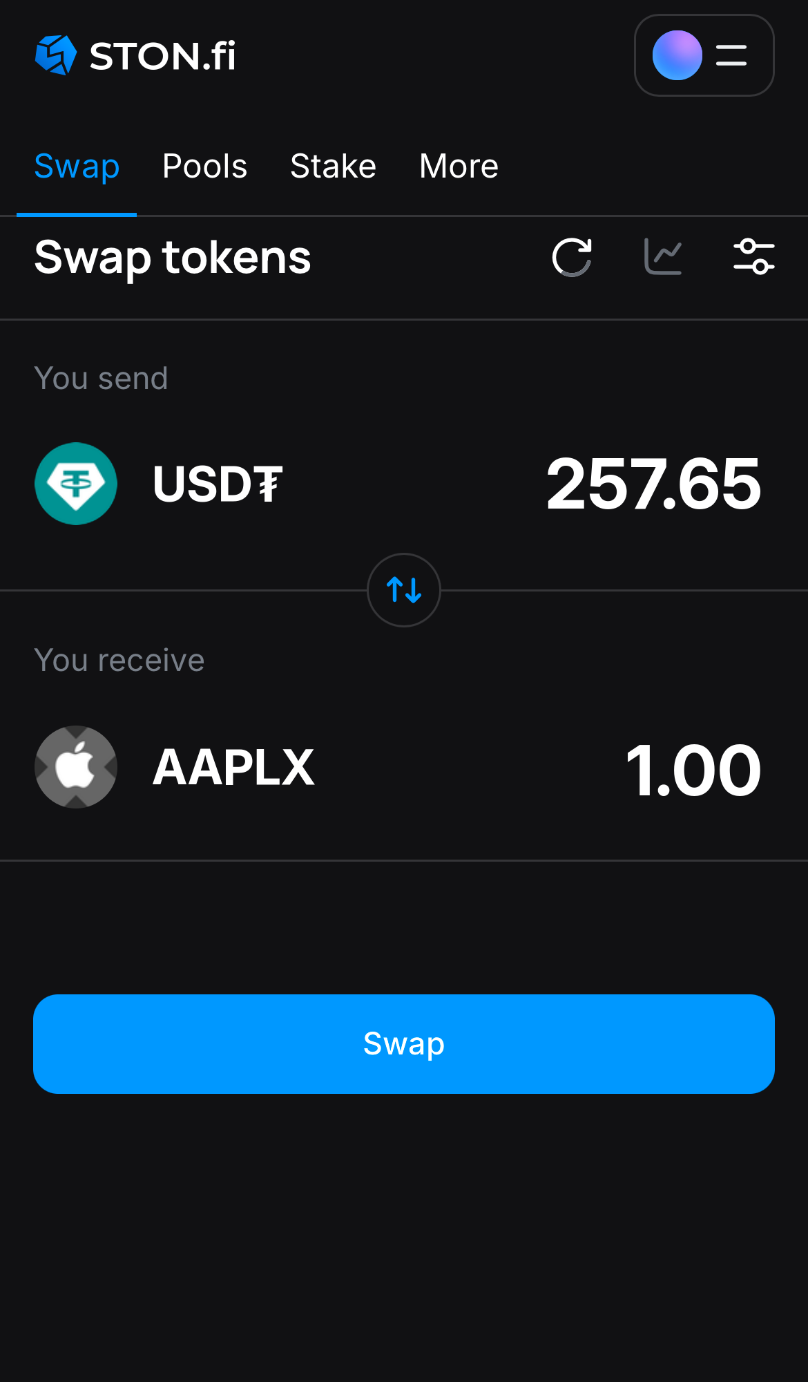 Введите количество токенов, которые вы хотите продать или купить. Алгоритм сделает все необходимые расчеты.