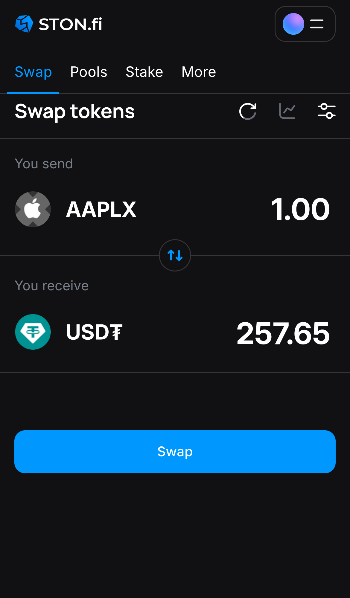 Введите количество токенов, которые вы хотите продать или купить. Алгоритм сделает все необходимые расчеты.