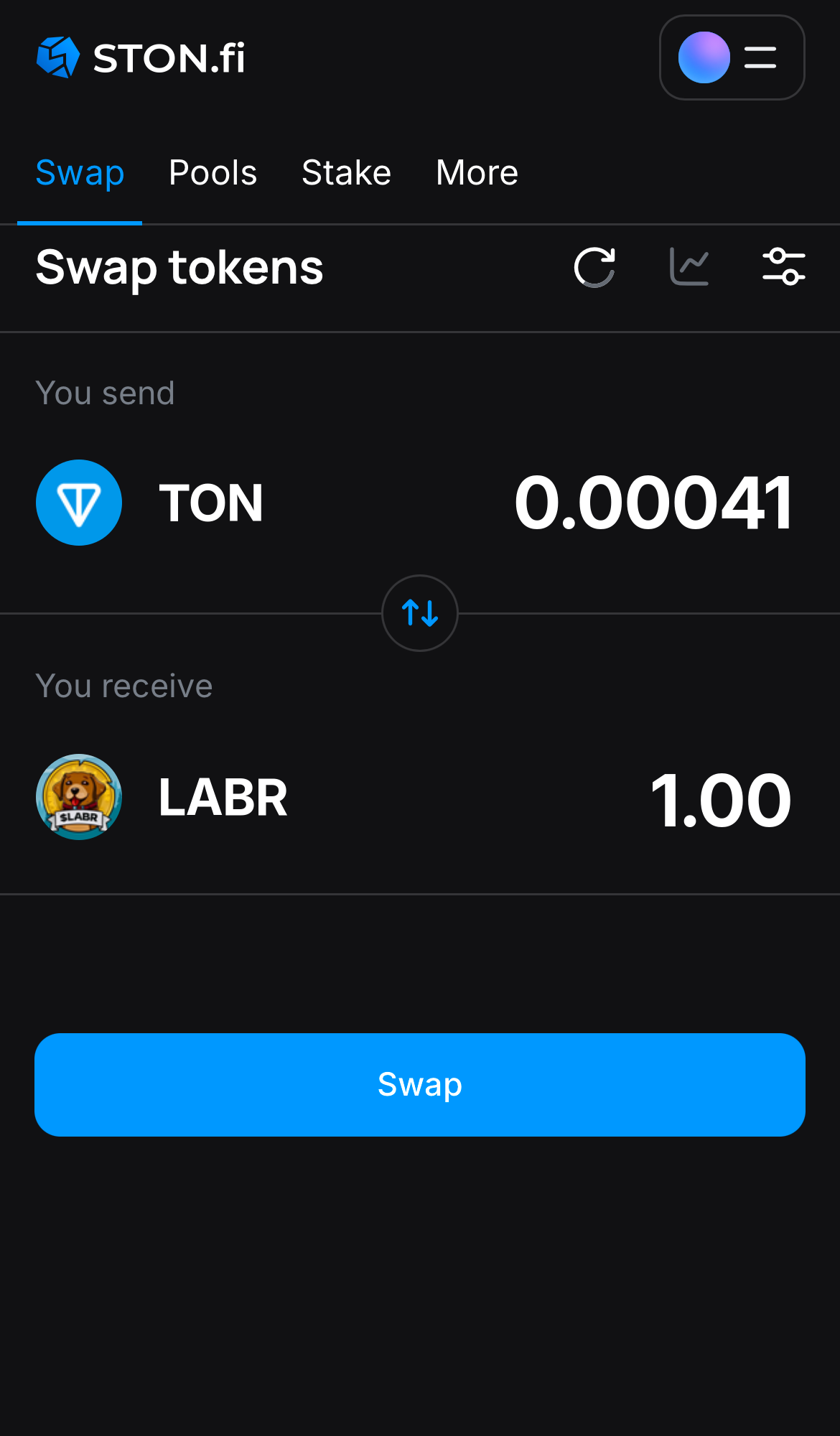 Input the quantity of tokens you‘re selling (or buying), and let the algorithm do all the calculations.