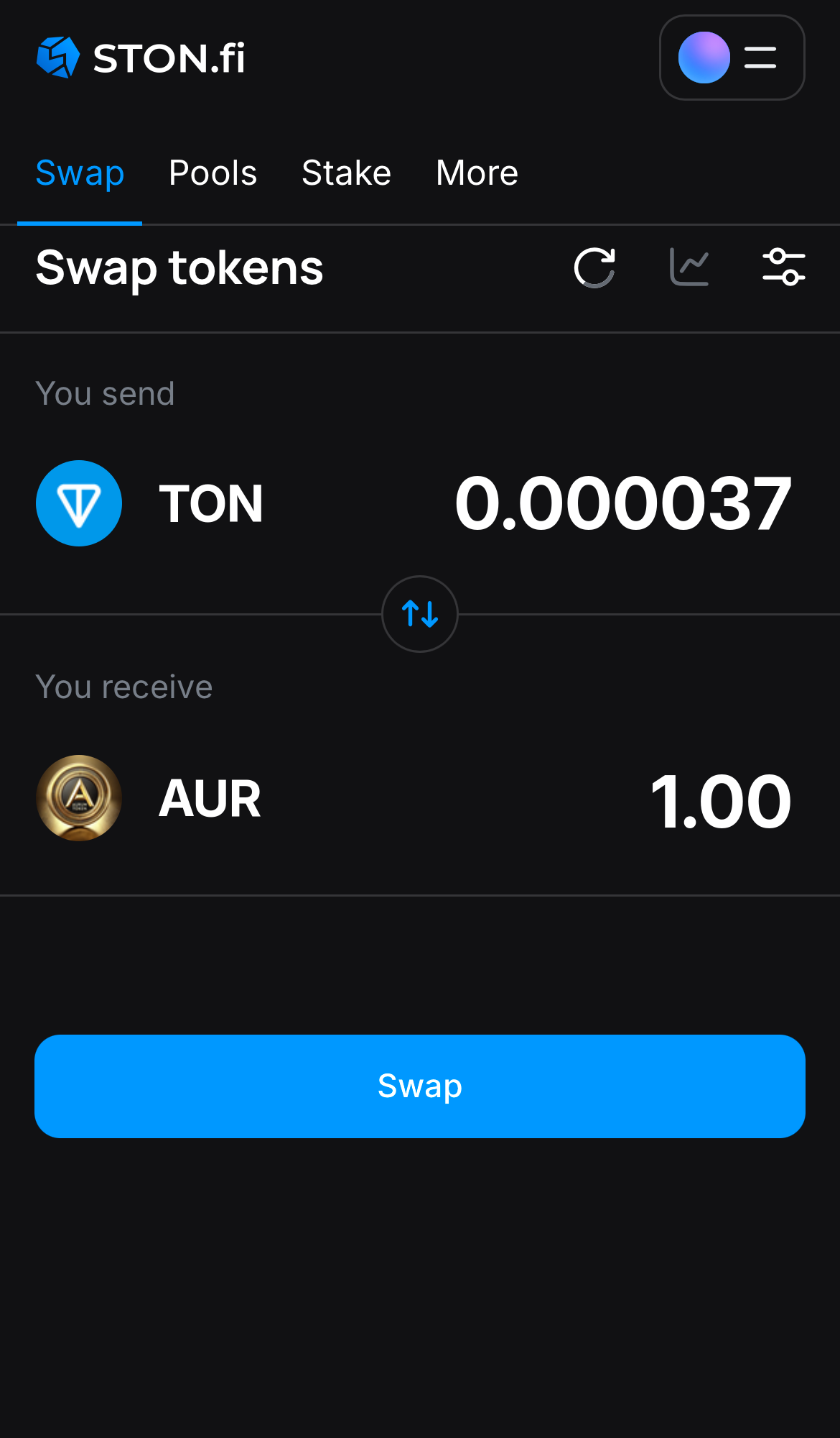 Masukkan jumlah token yang ingin Anda jual (atau beli), dan biarkan algoritma melakukan semua perhitungan.