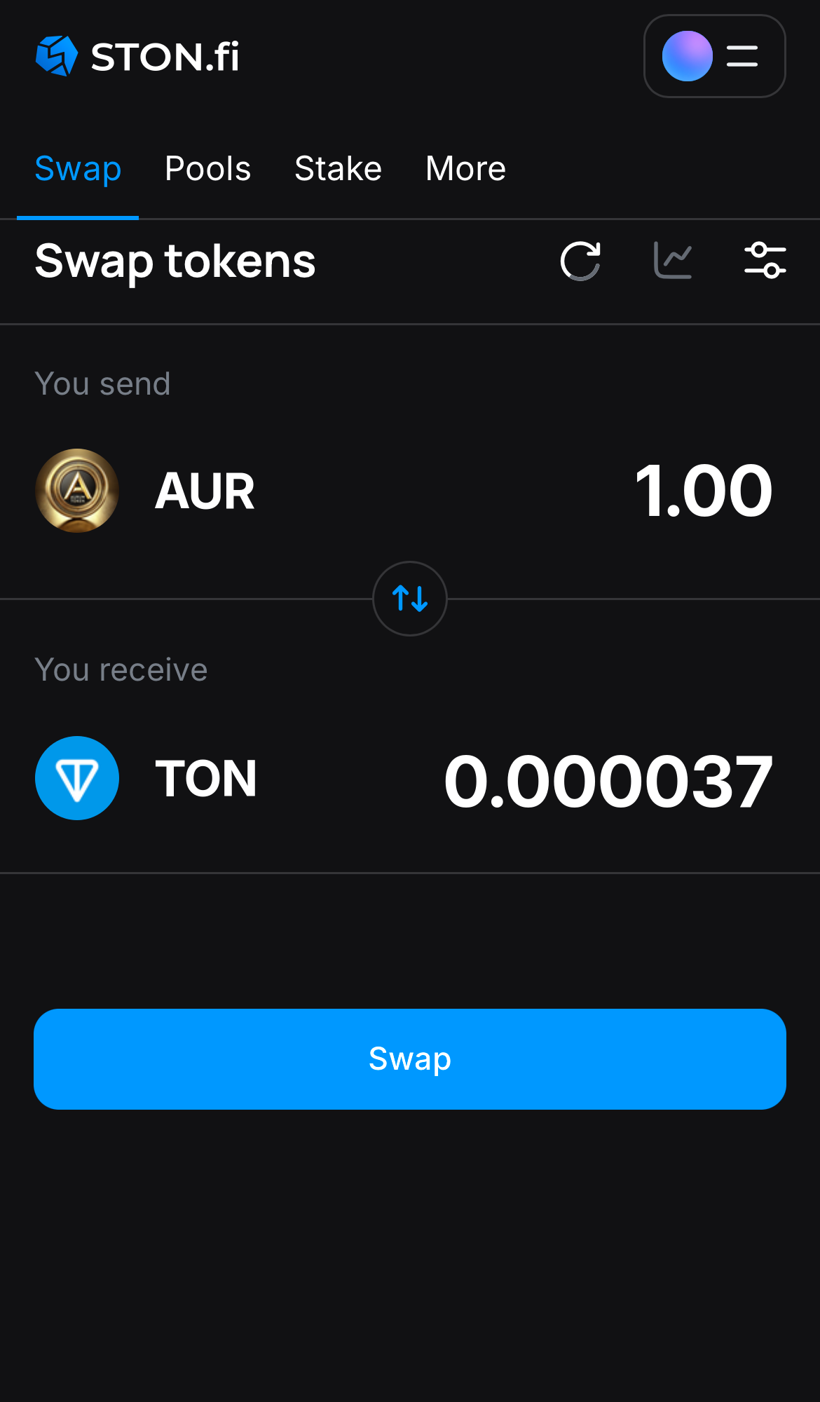 Masukkan jumlah token yang ingin Anda jual (atau beli), dan biarkan algoritma melakukan semua perhitungan.