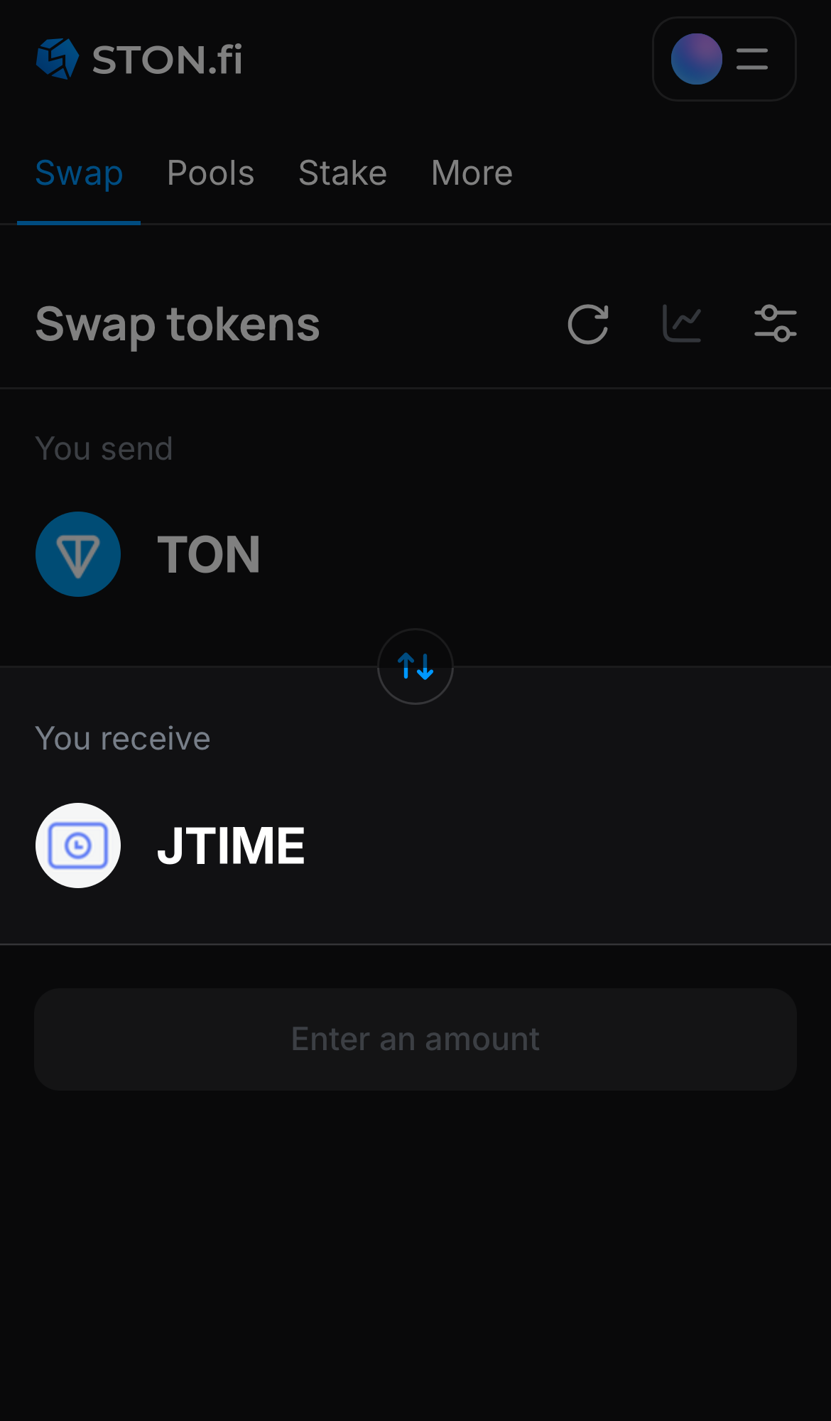 اختر jTIME في مربع "You receive".