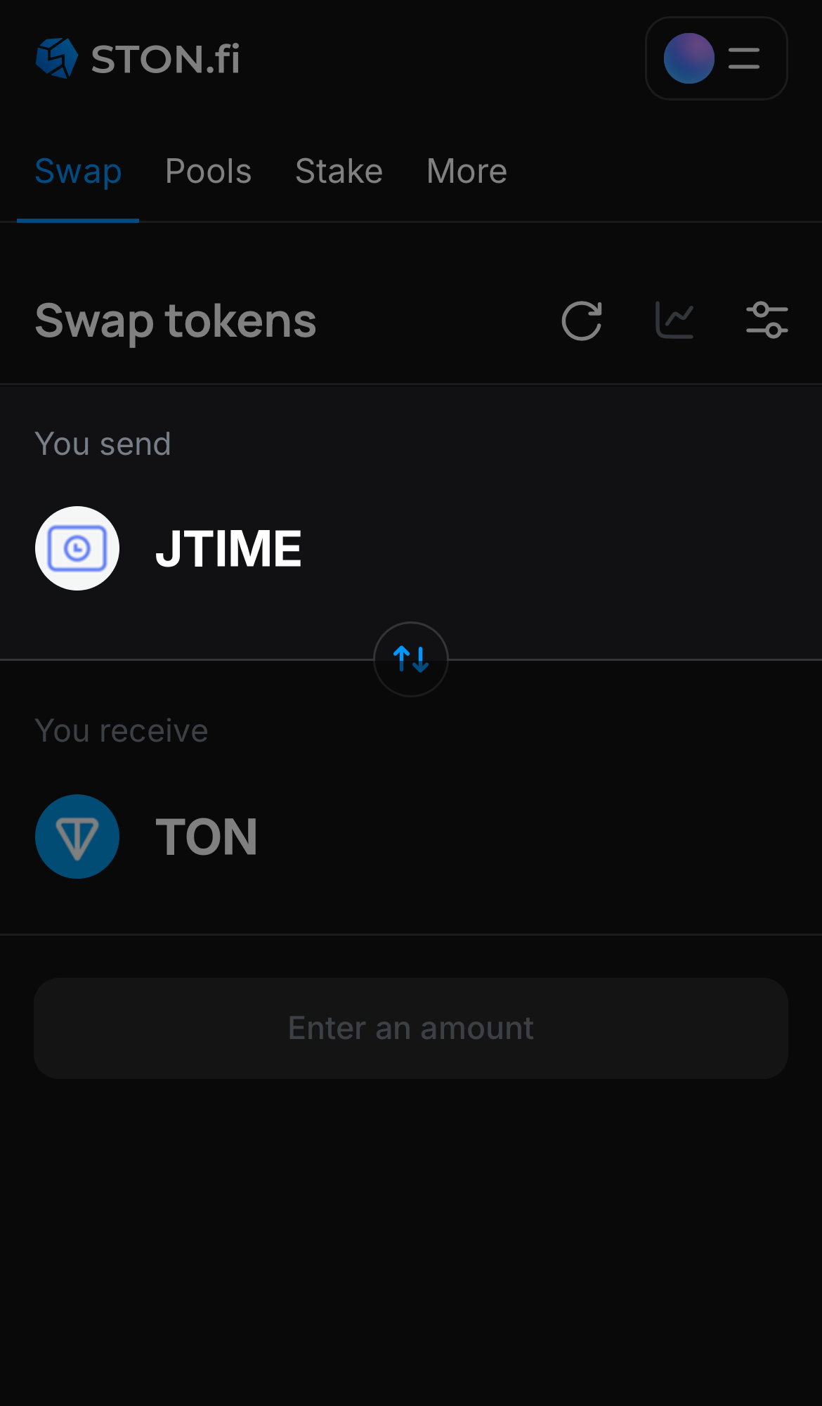 اختر jTIME في مربع "You send".