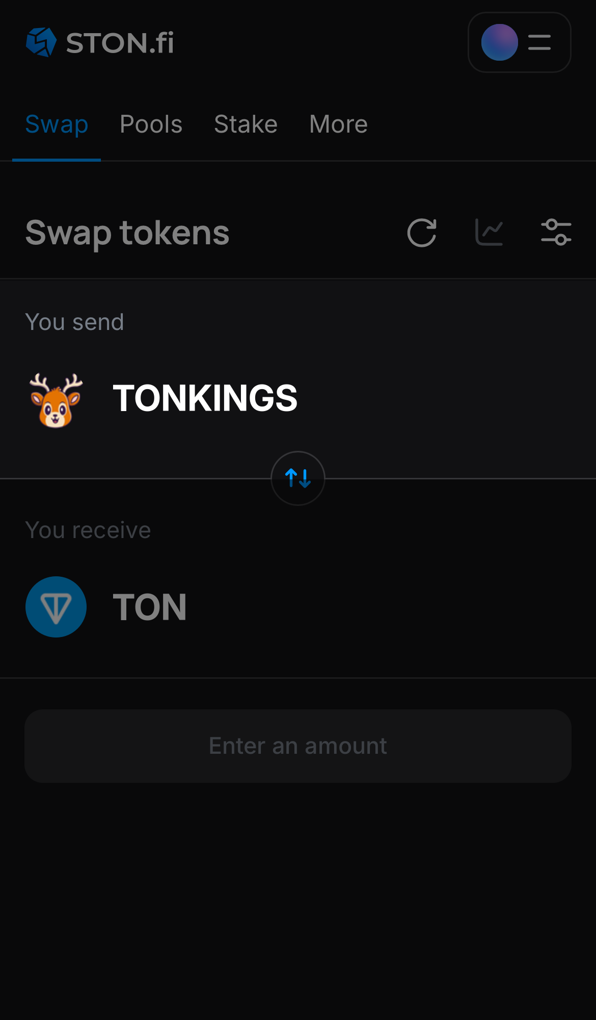 Selecione TONKINGS na caixa ‘You send‘.