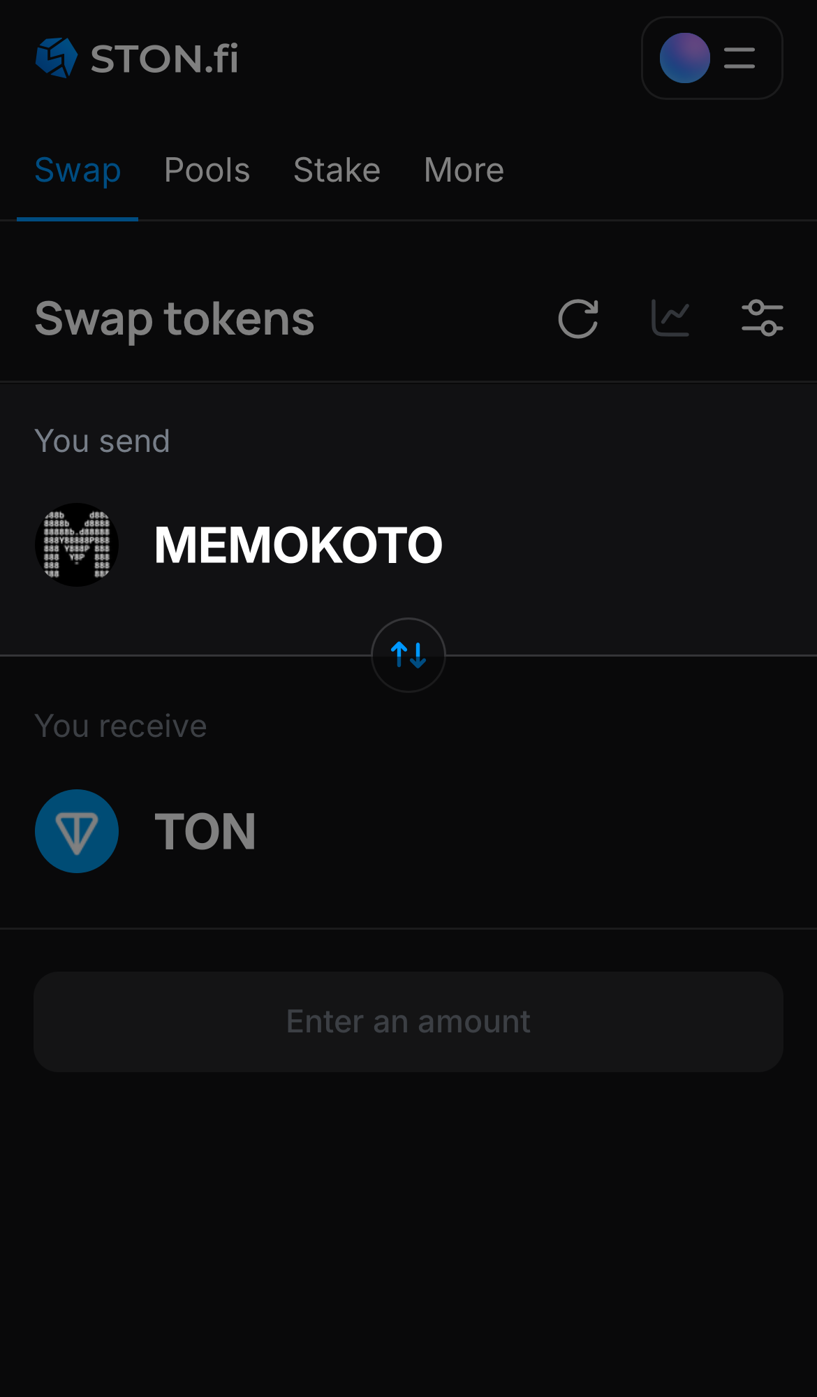 Selecione MEMOKOTO na caixa ‘You send‘.