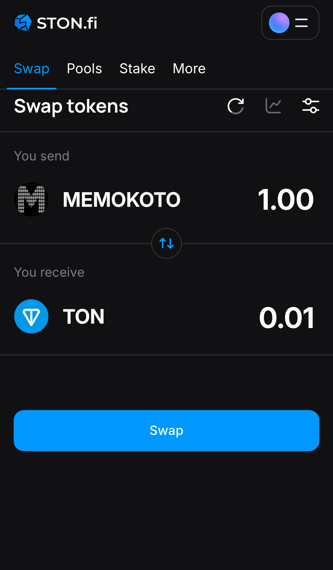 Insira a quantidade de tokens que deseja vender (ou comprar) e deixe o algoritmo fazer todos os cálculos.