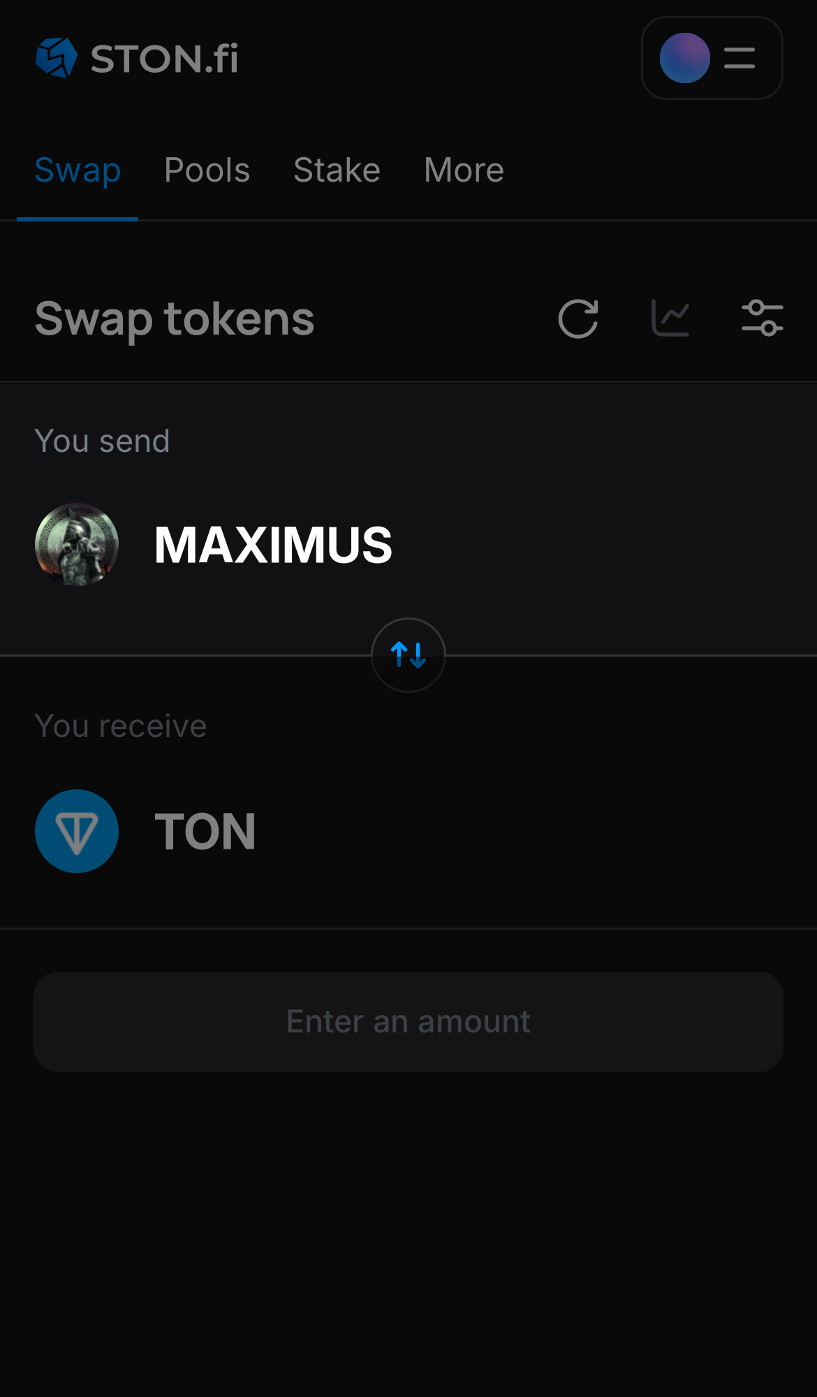 Elige MAXIMUS en la casilla ‘You send‘.