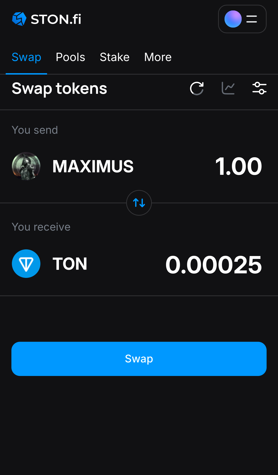 Ingresa la cantidad de tokens que vas a vender (o comprar), y deja que el algoritmo realice todos los cálculos.