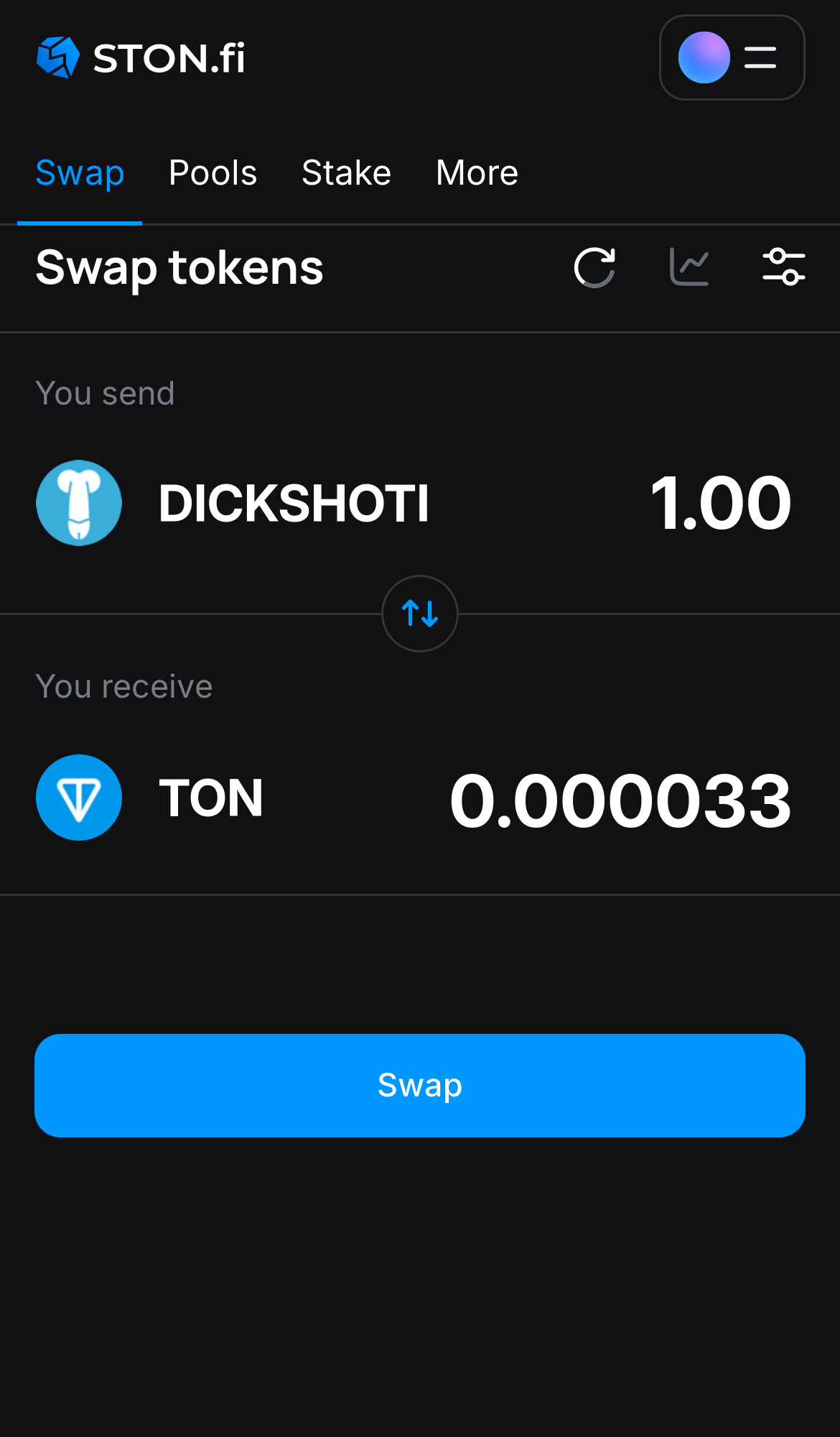 Masukkan jumlah token yang ingin Anda jual (atau beli), dan biarkan algoritma melakukan semua perhitungan.